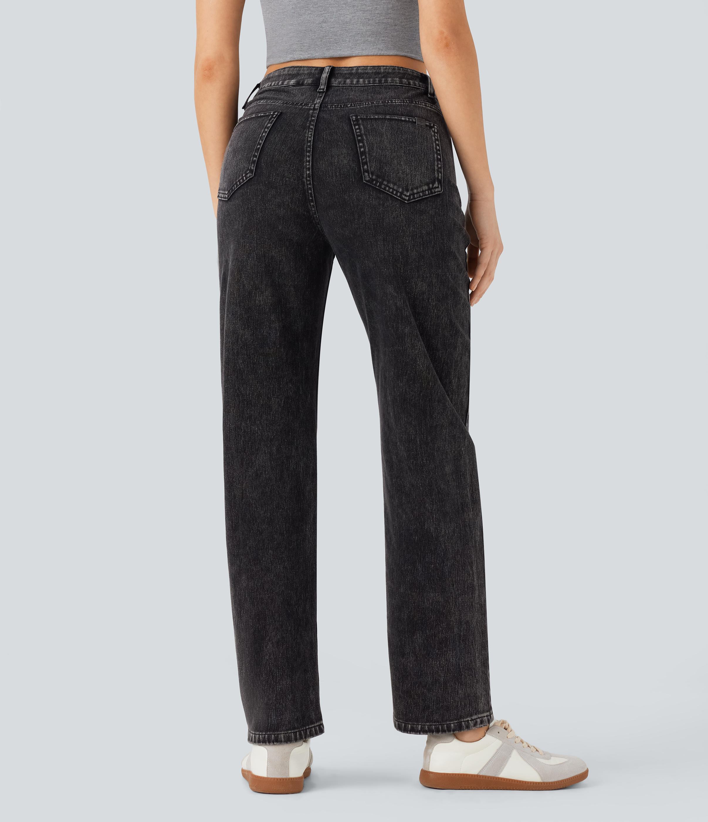 Phantom Denim Halara Flex™ jeans casual de talle alto con bolsillos con cremallera y pernera recta / 2