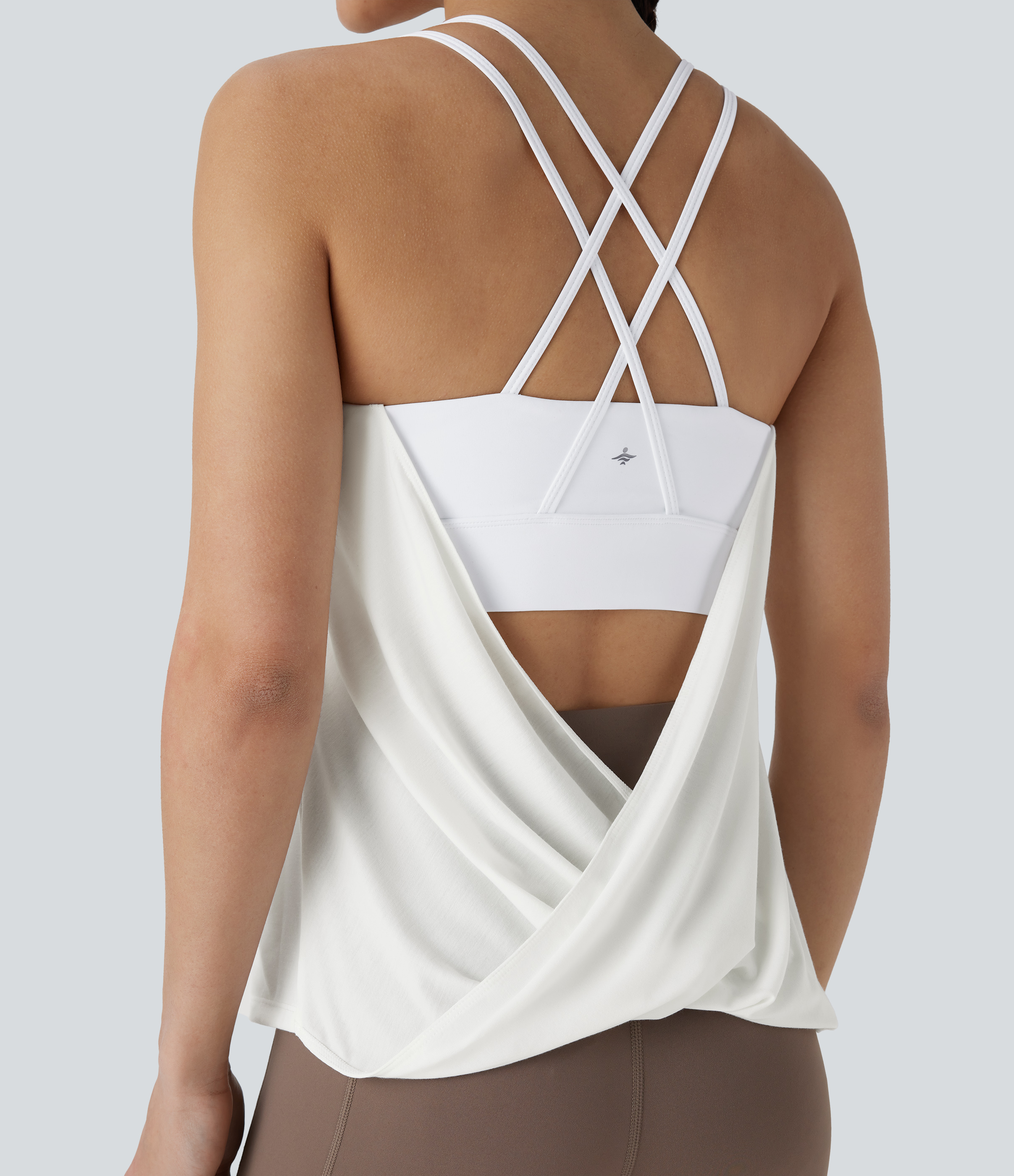 Double Straps Pleated Quick Dry Yoga Cami Top
