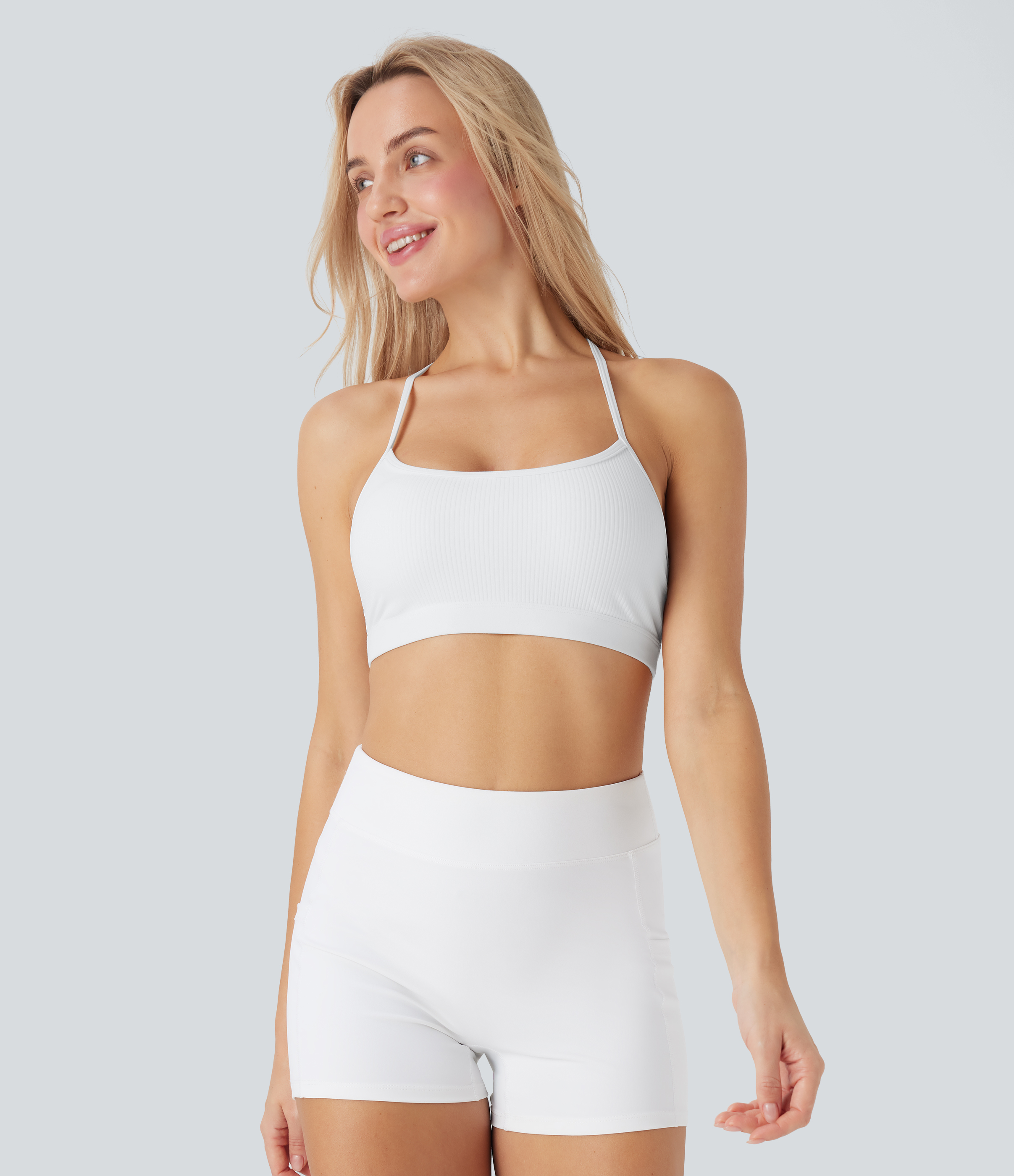 Ribbed Low Support Cut Out Yoga Sports Bra A-C Cups