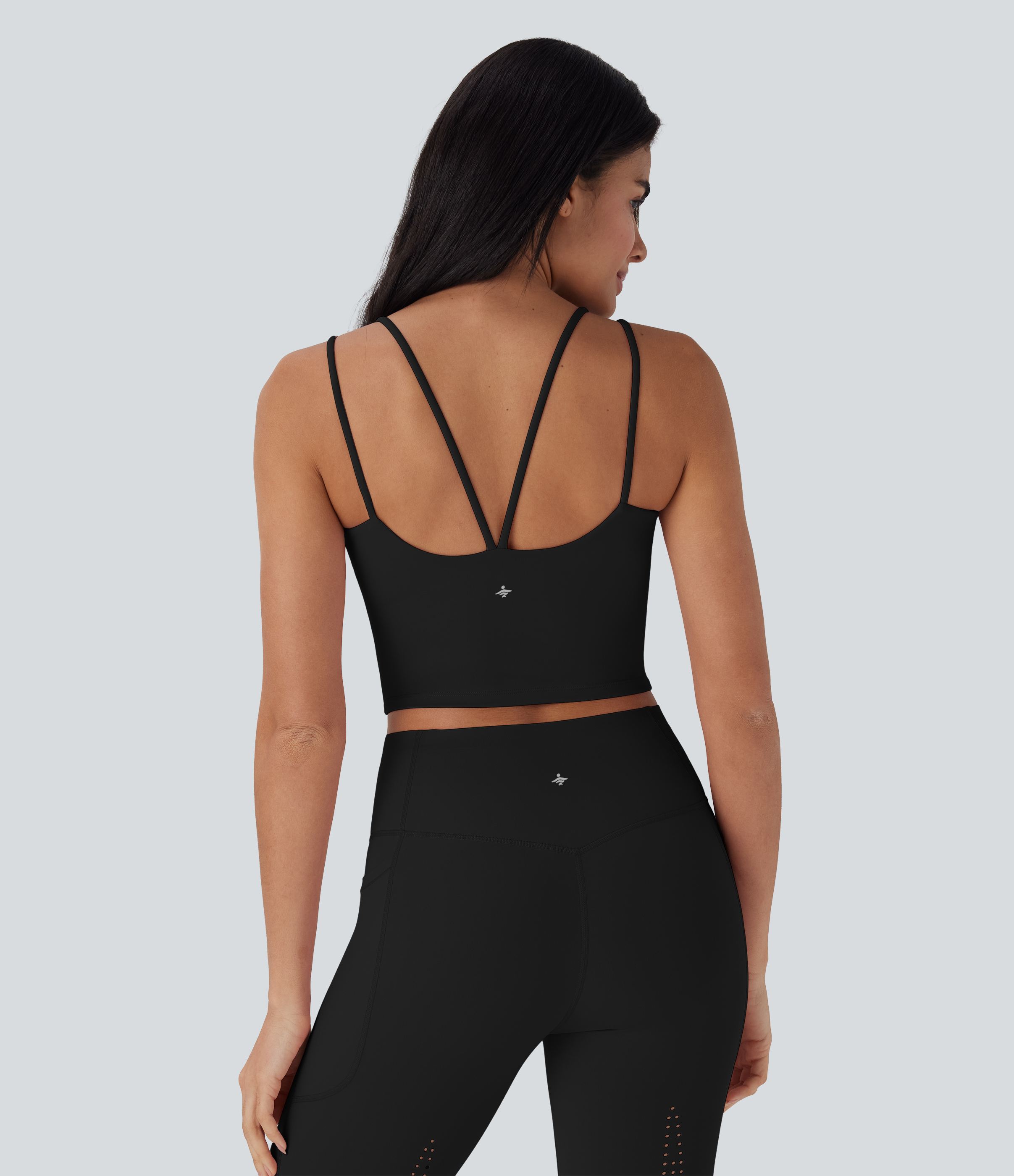 Black Halara UltraSculpt™ Cool Quick Dry Cropped Yoga Tank Top-UPF50+ / 2