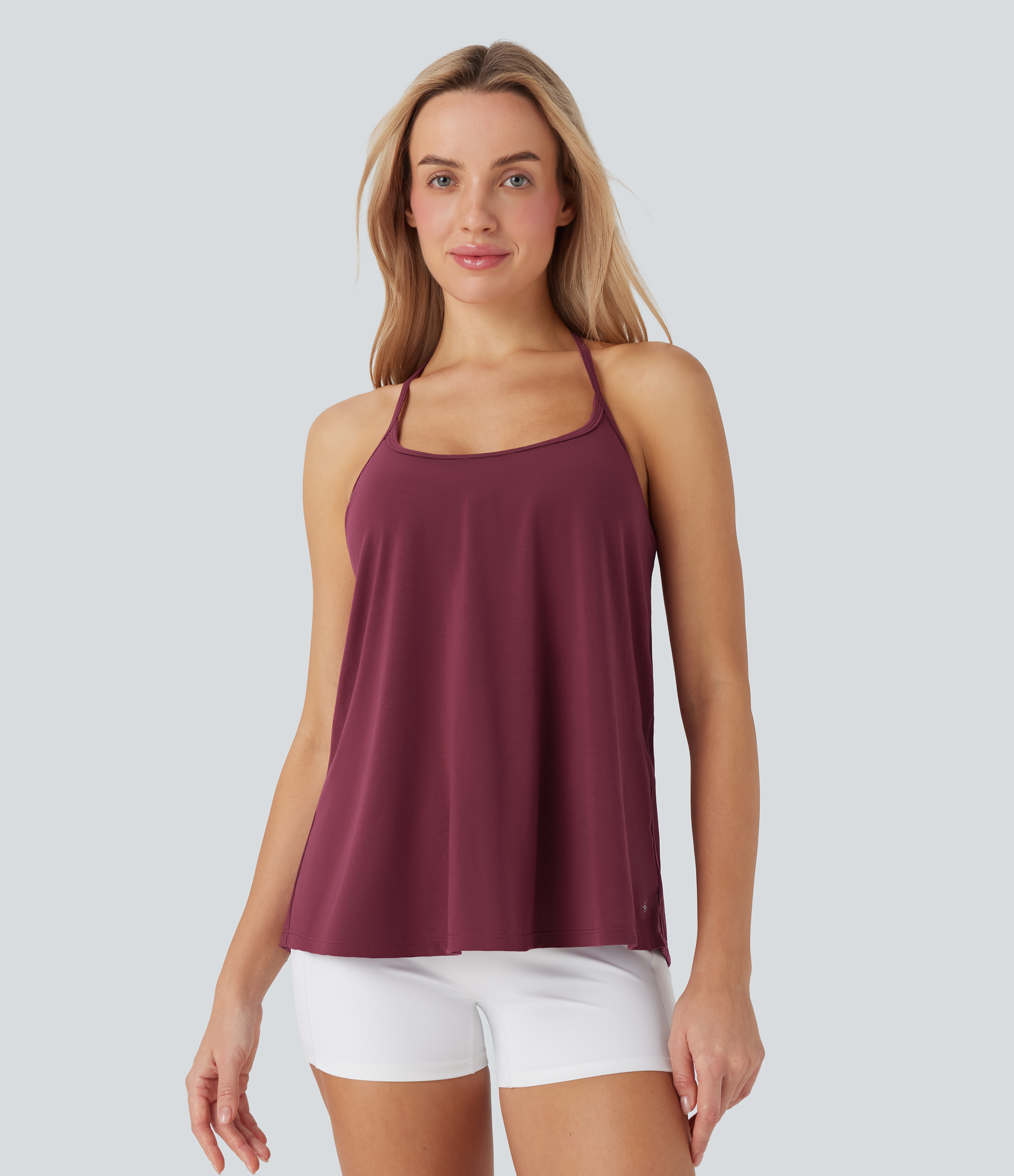 Cordovan SoftlyZero™ Top de yoga sportif InstantCool, drapé, à col halter, léger et respirant / 2