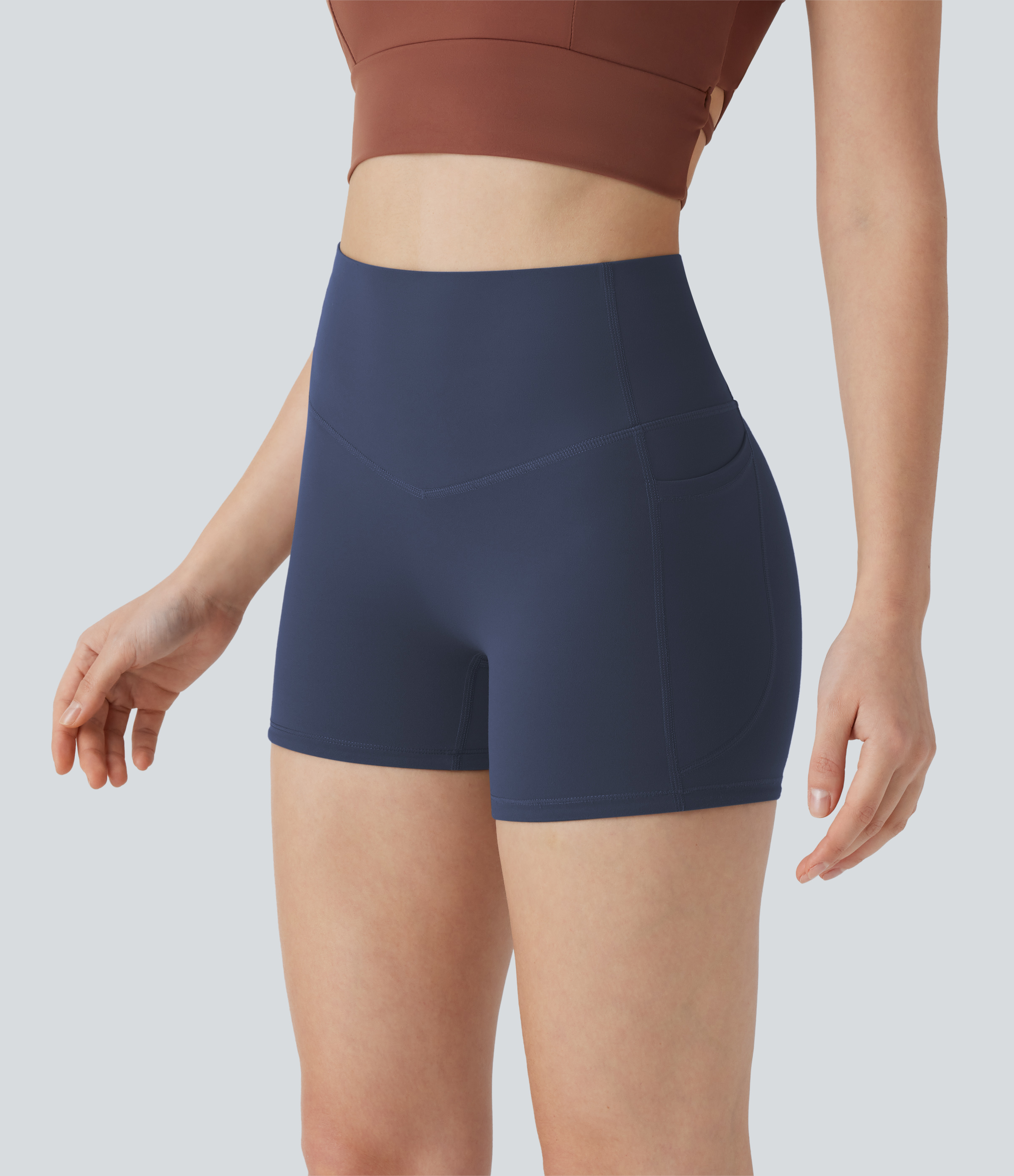 Halara UltraSculpt™ High Waisted Tummy Control Pocket Shaping Training Biker Shorts 3''