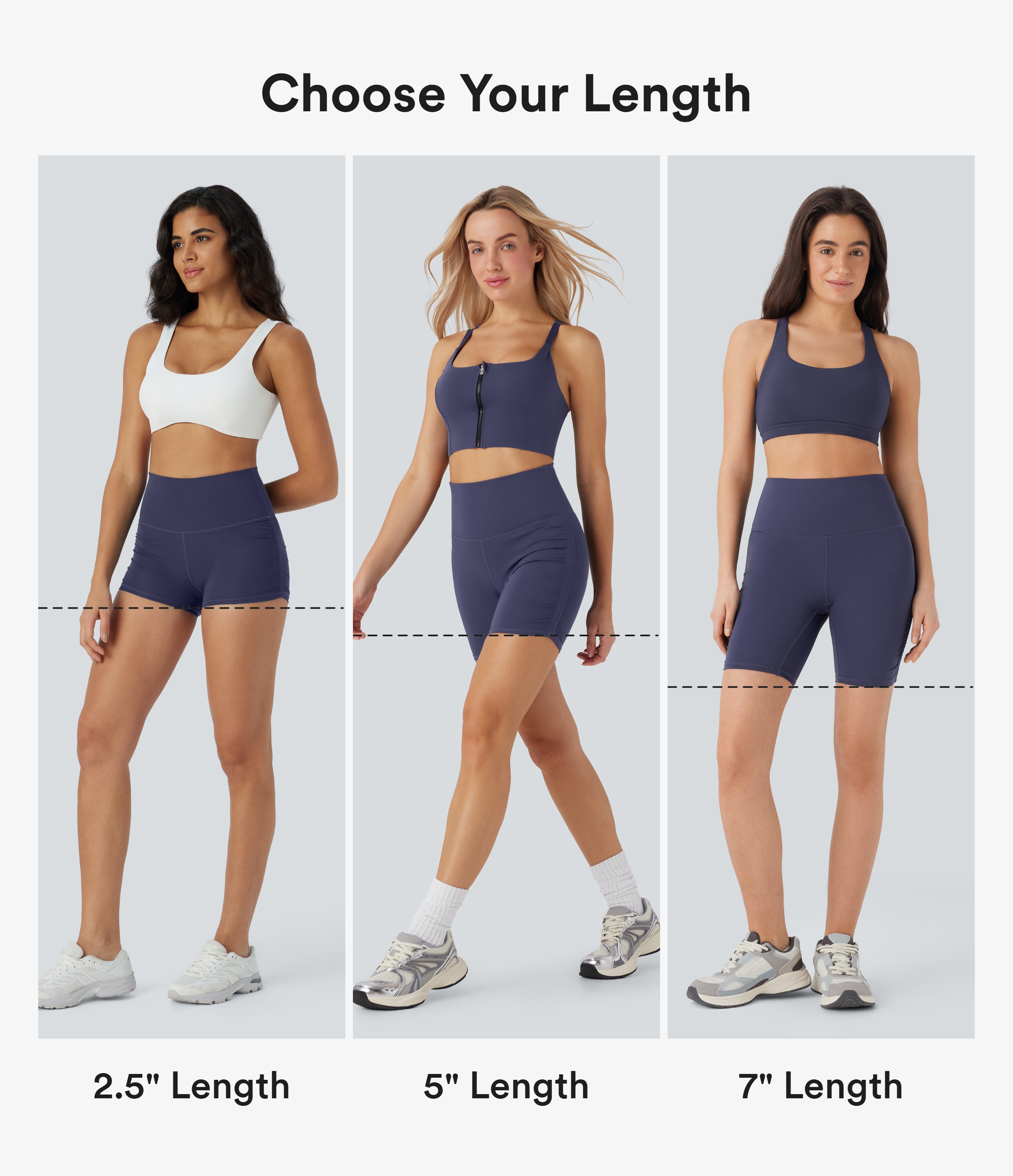 Dawn Purple SoftlyZero™ QuickDry High Waisted Tummy Control Ruched Running Biker Shorts 2.5'' / 2