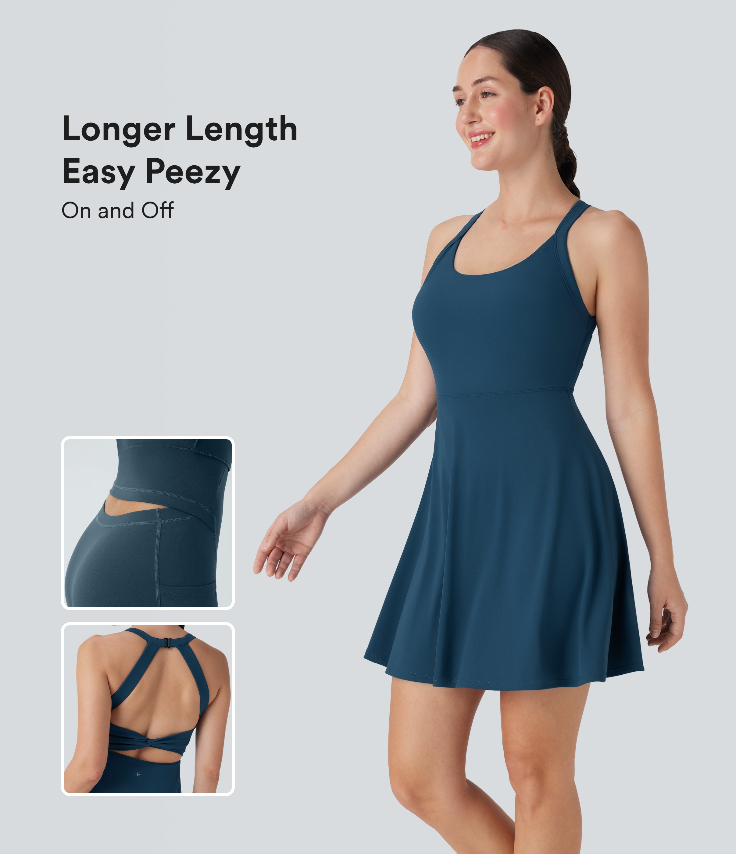 Flare Low Support Dance Active Dress-Longer Length-Easy Peezy Edition D-F Cups