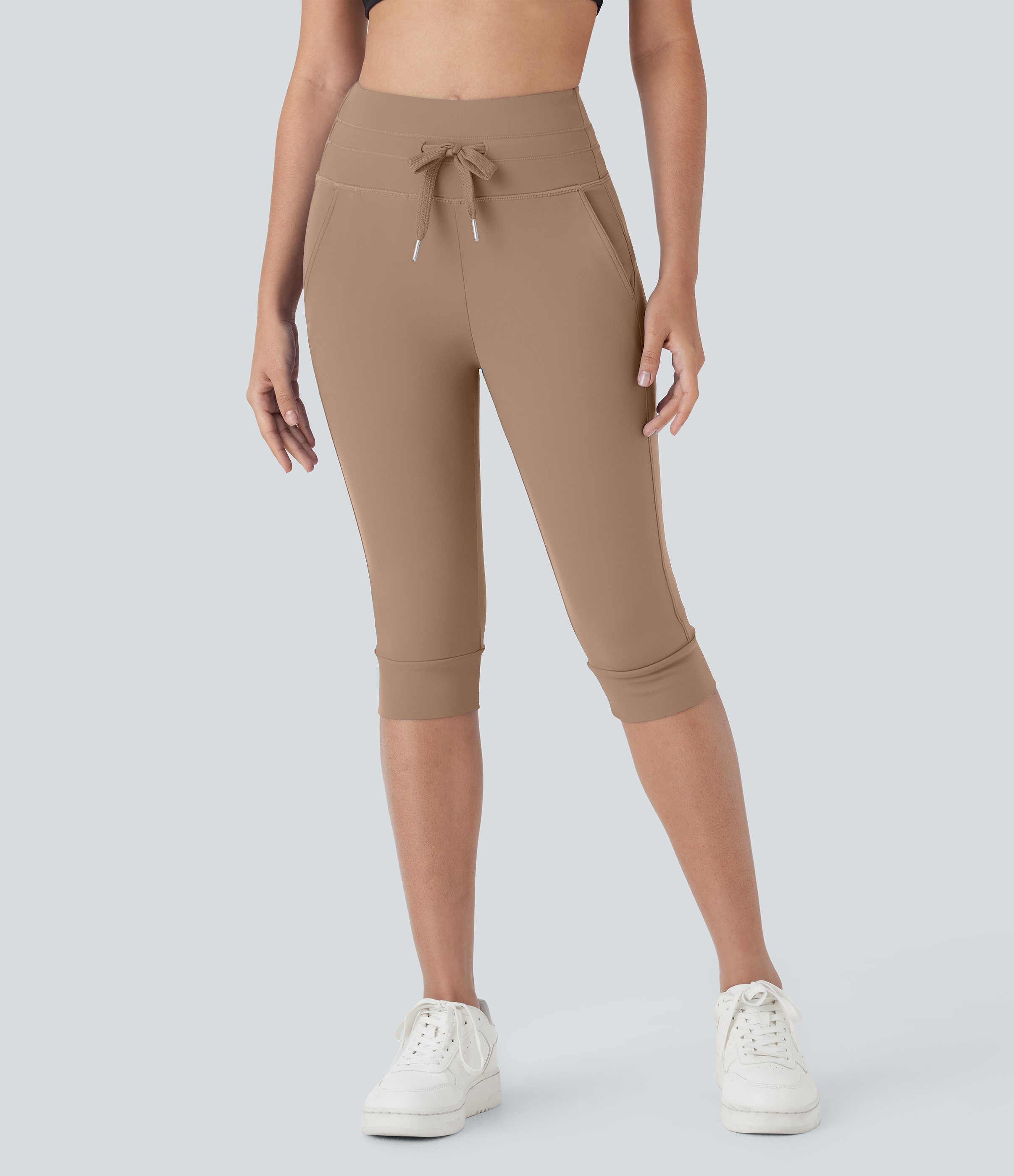 SoftlyZero™ Plush High Waisted Drawstring Pocket Yoga Pedal Pusher Joggers