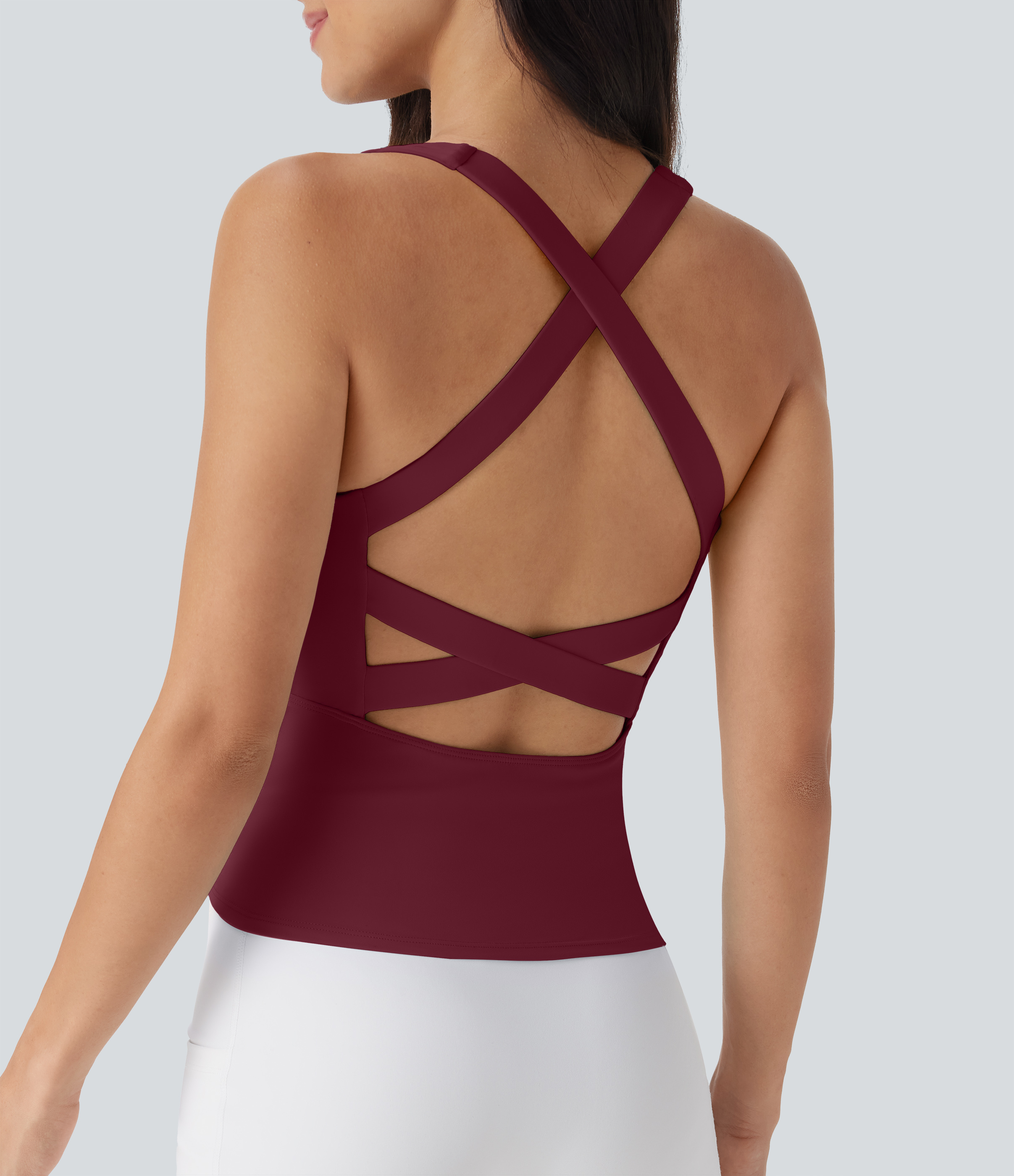 SoftlyZero™ Top de Running Cuadrado Ligero con Cuello Suave - Longitud Extendida - UPF50+