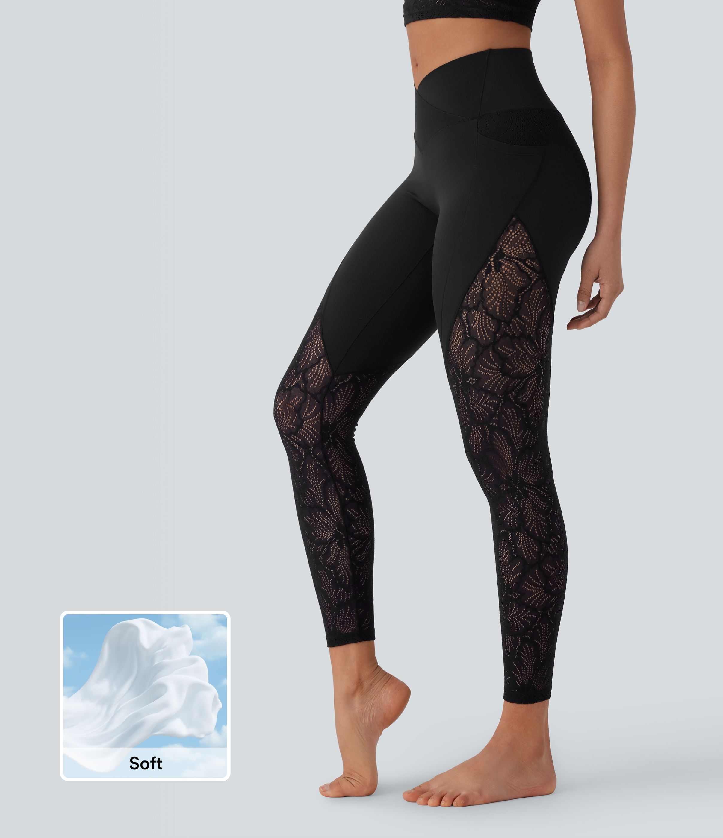 Women's SoftlyZero™ High Waisted Crossover Pocket Contrast