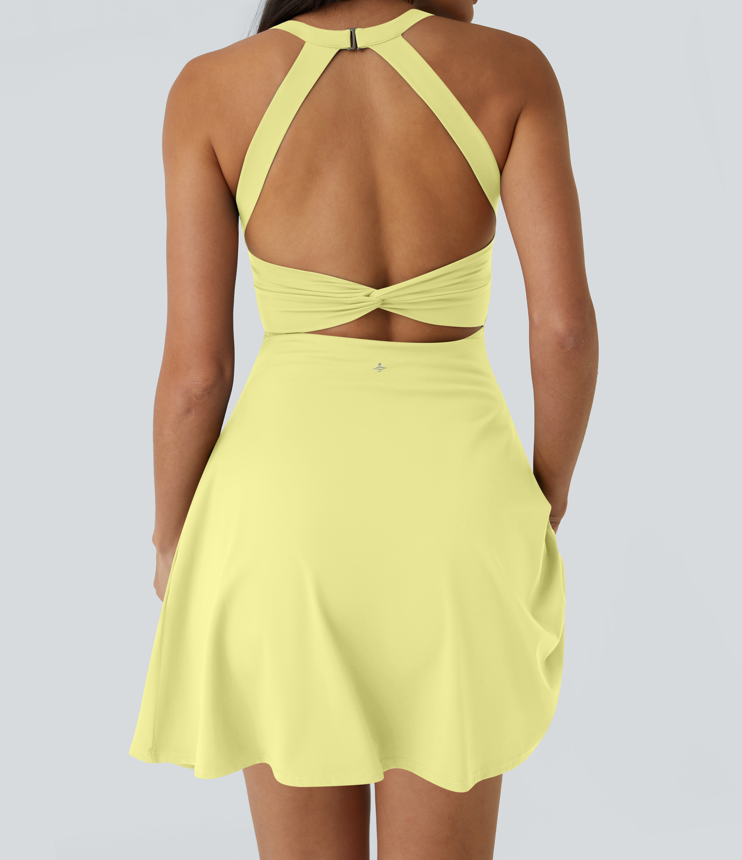 SoftlyZero™ Airy Backless Twisted Flare Low Support Dance Active Dress-Longer Length-Easy Peezy Edition A-D Cups