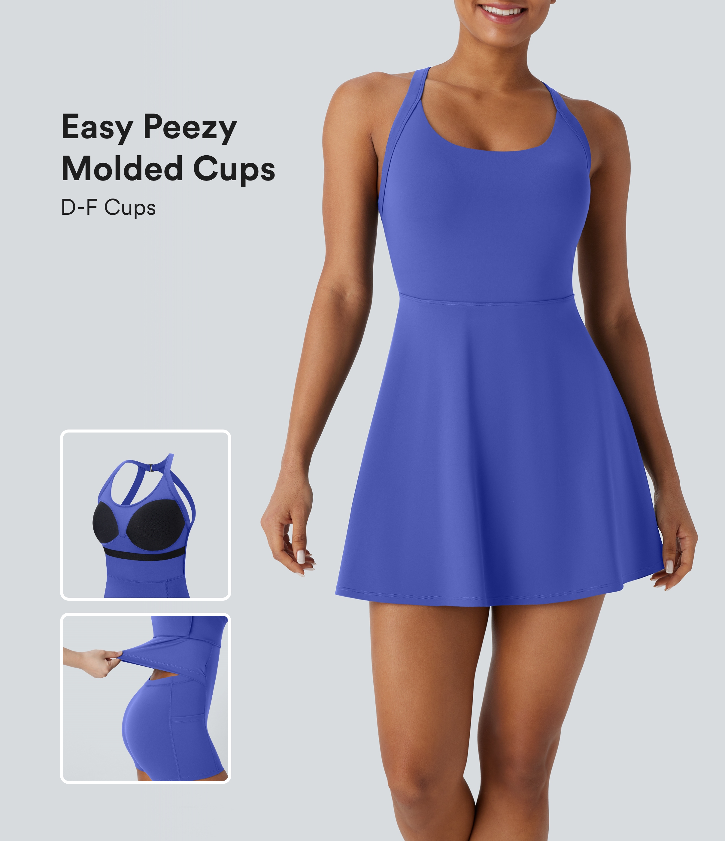 Aster Blue SoftlyZero™ Airy Molded Cups InstantCool Dance Active Dress-Easy Peezy Edition DD-F Cups / 1