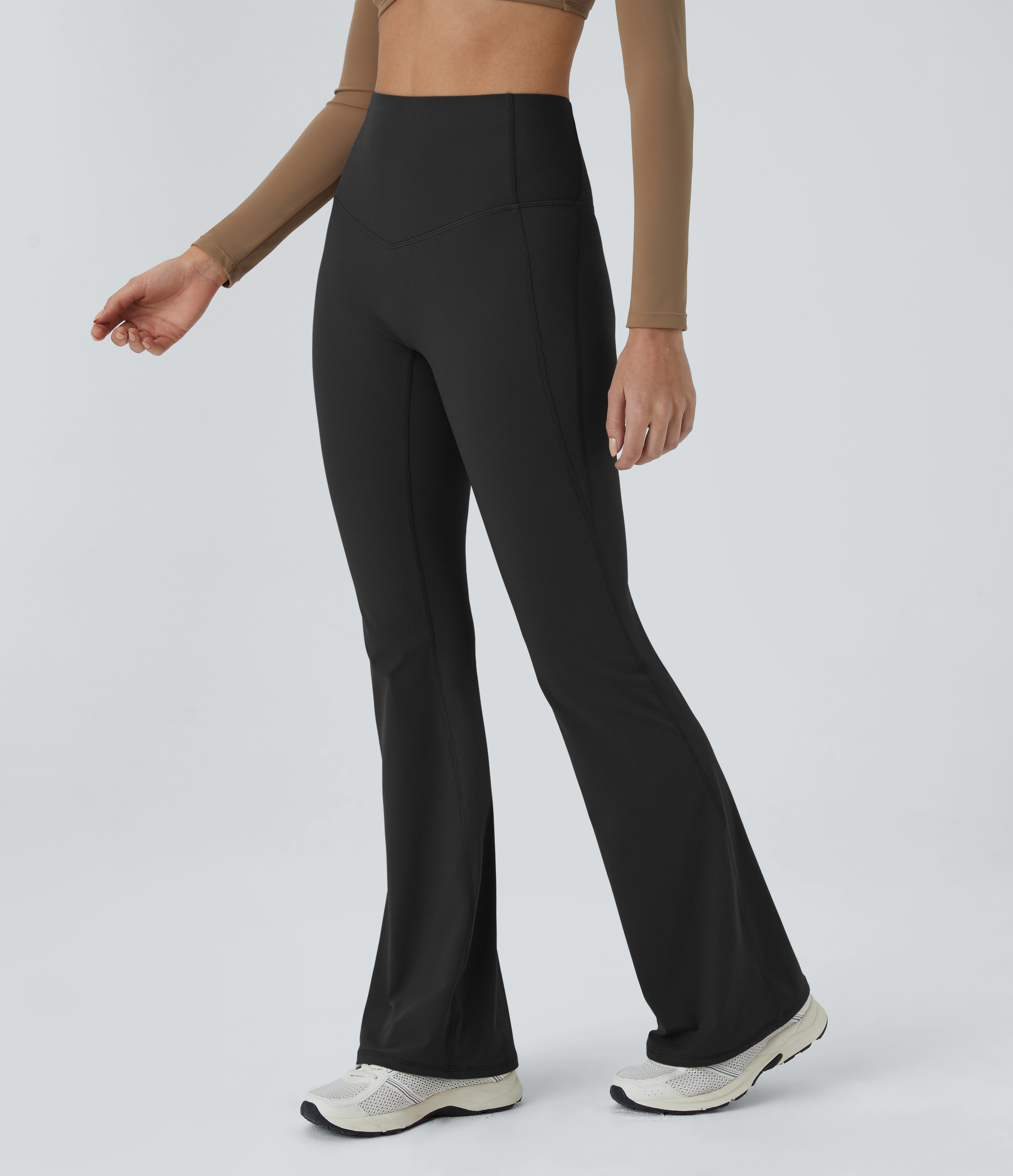 Halara UltraSculpt™ High Waisted Tummy Control Shaping Yoga Flare Leggings — Black by Halara