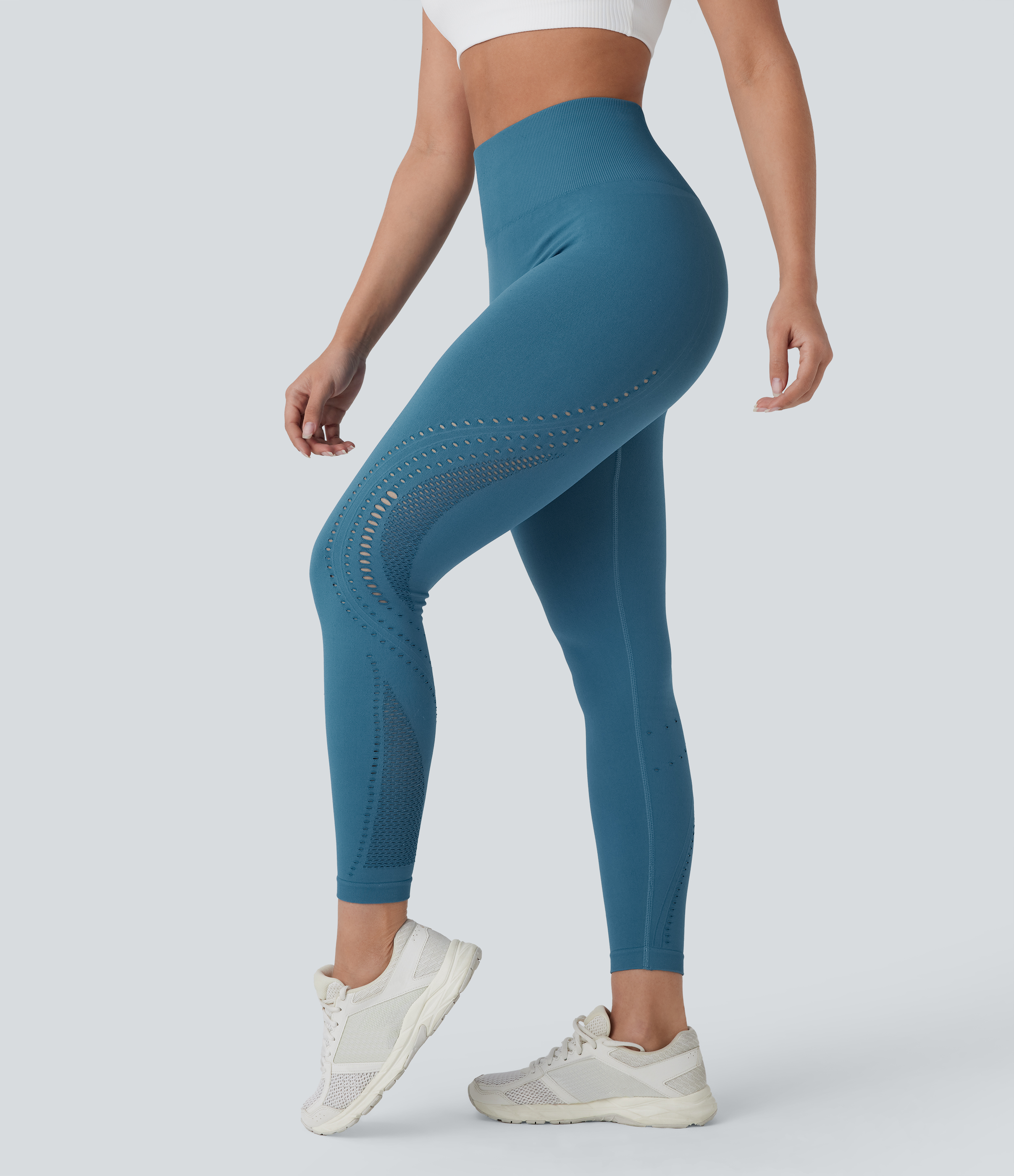 Legging yoga 7/8 taille haute perforé sans couture OneForm Seamless Flow