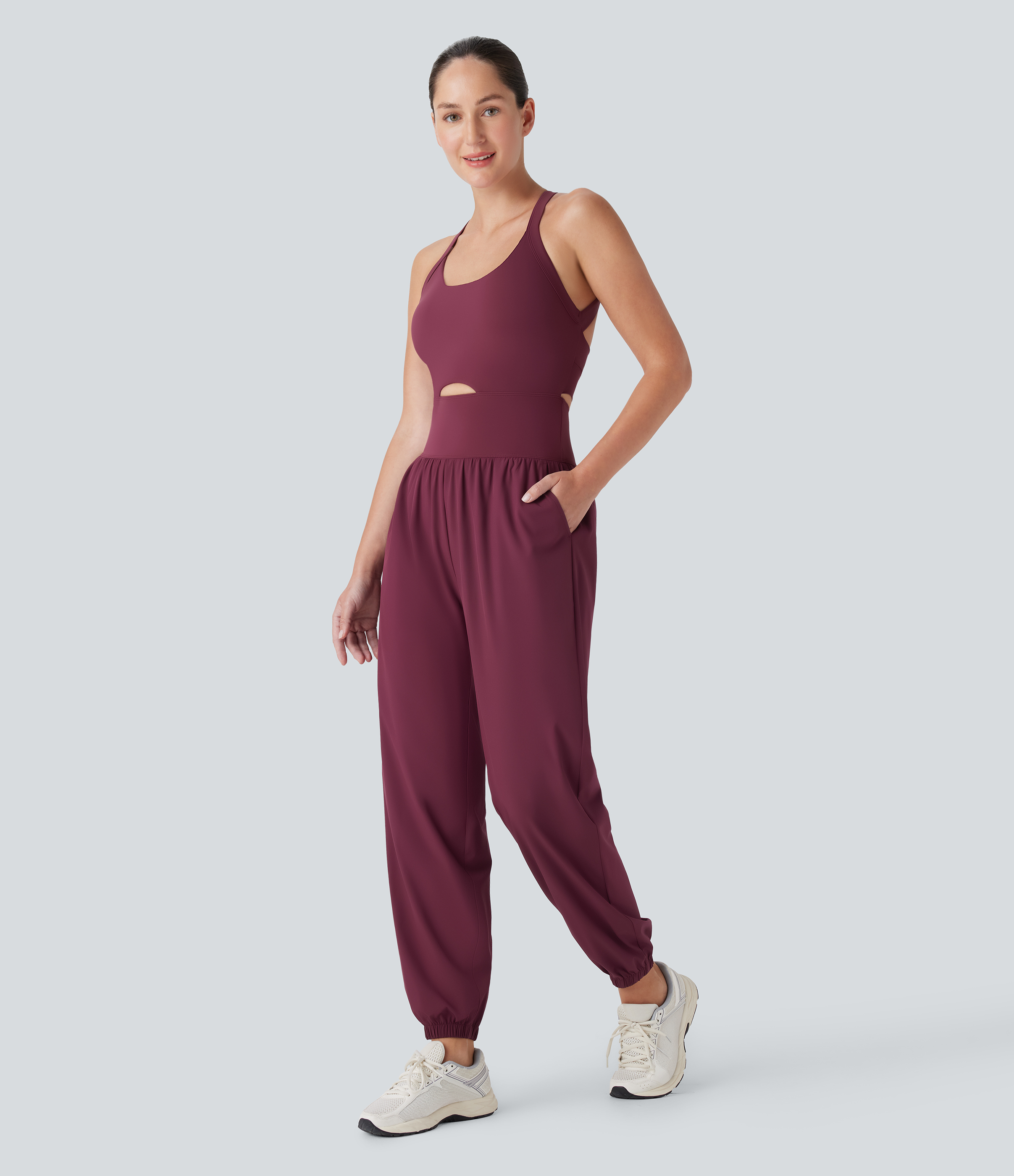 Breezeful™ SoCinched mono de yoga con escote en U recortado, control abdominal, con bolsillos y secado rápido