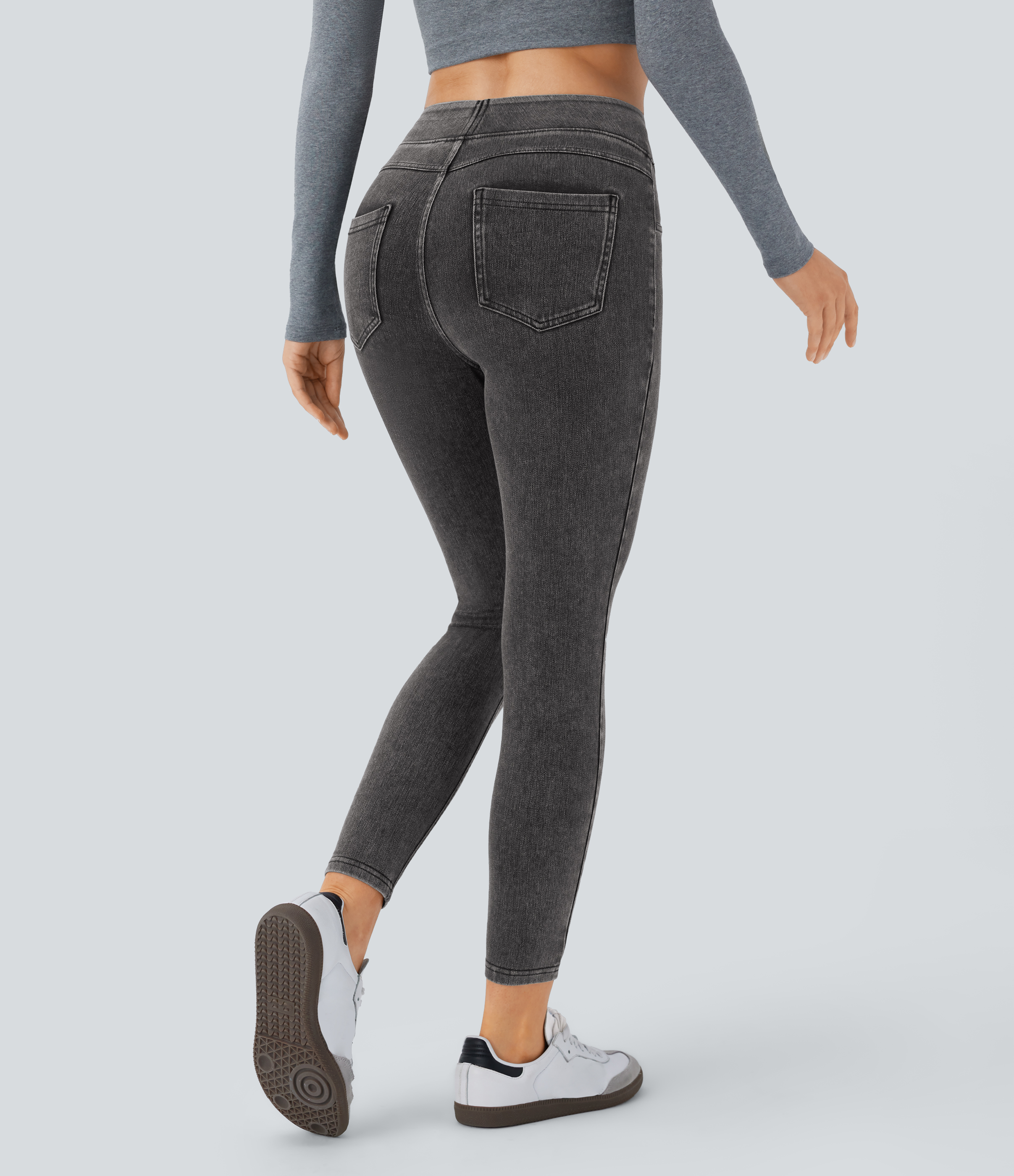 Leggings décontractés en denim à poches taille haute Halara Flex™