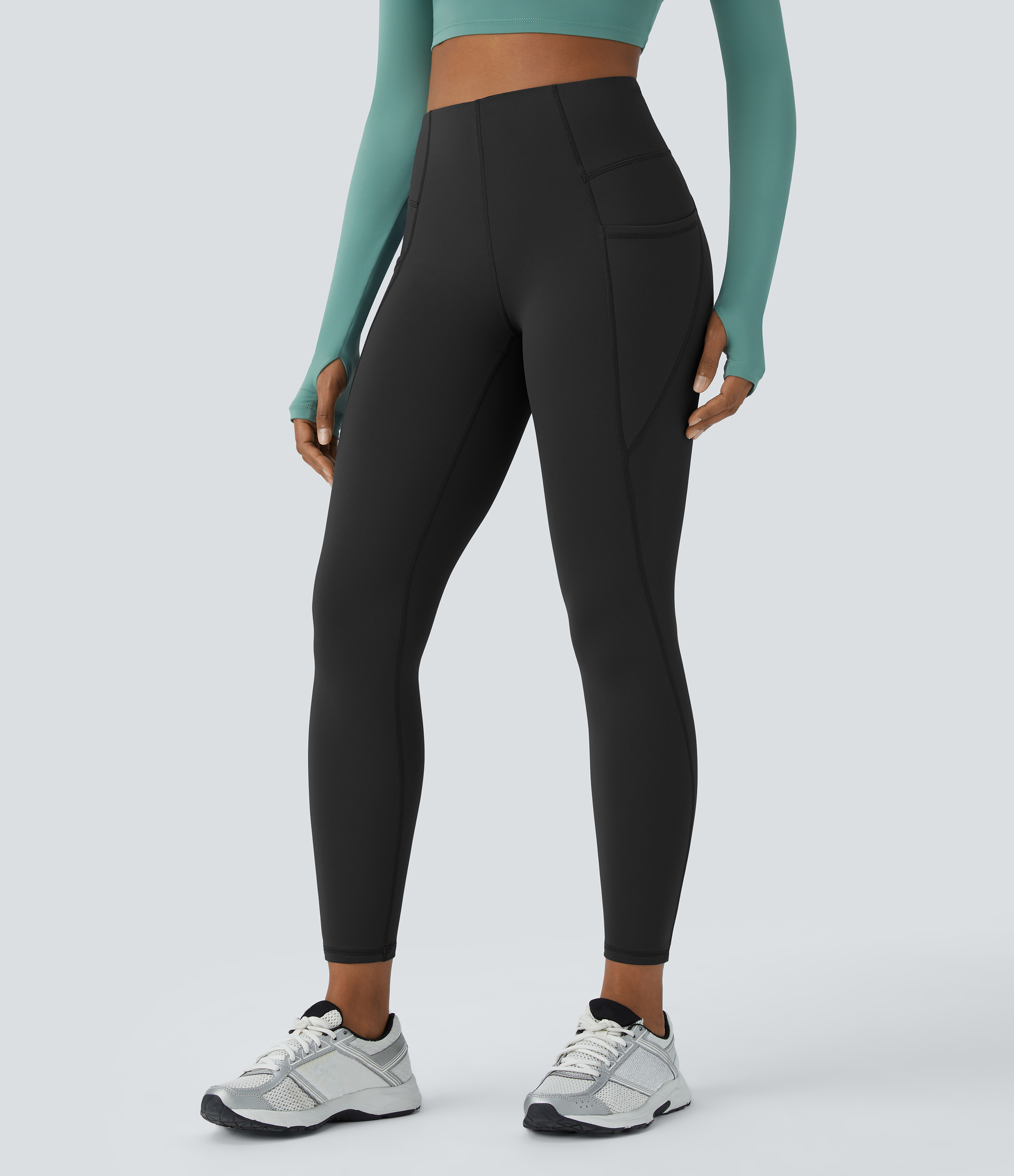 Legging de yoga thermique taille haute avec poches latérales