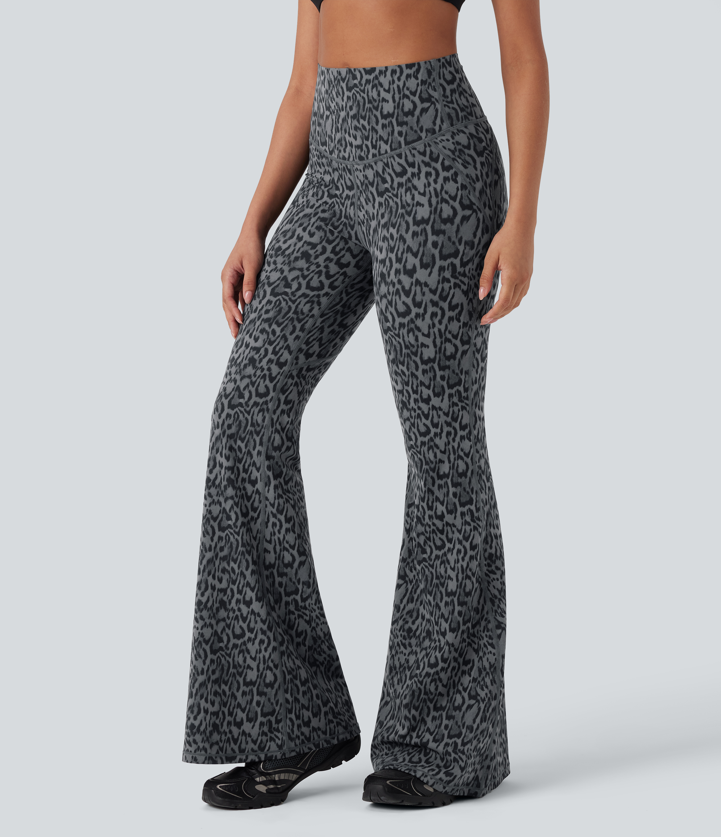 Halara UltraSculpt™ Leopard Print High Waisted Tummy Control Butt Lifting Yoga Flare Leggings