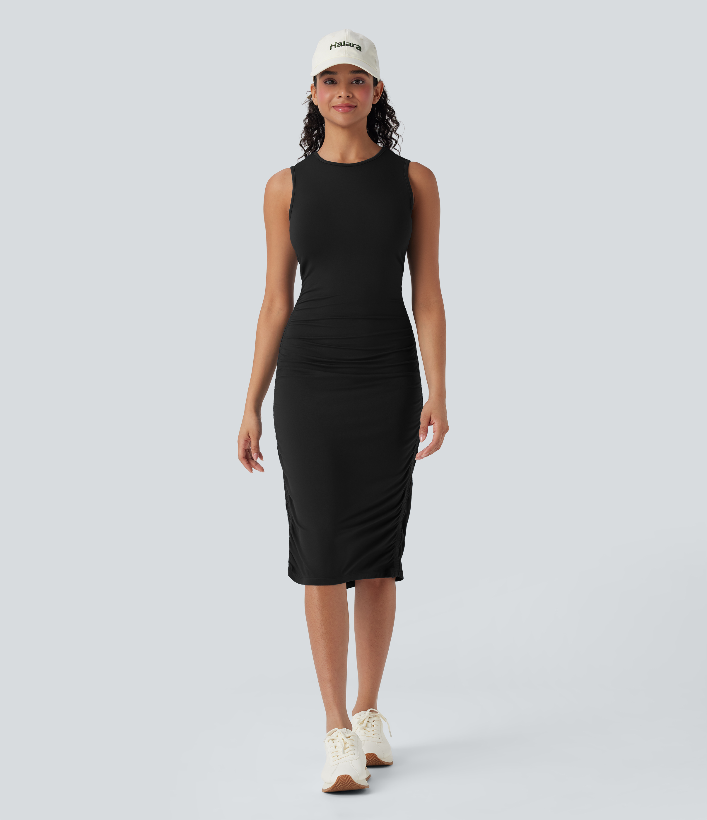 halara bodycon dress Halara Everyday Split Strap Bodycon Midi Chill Party Dress-Sensational Casual dress - Loden Green