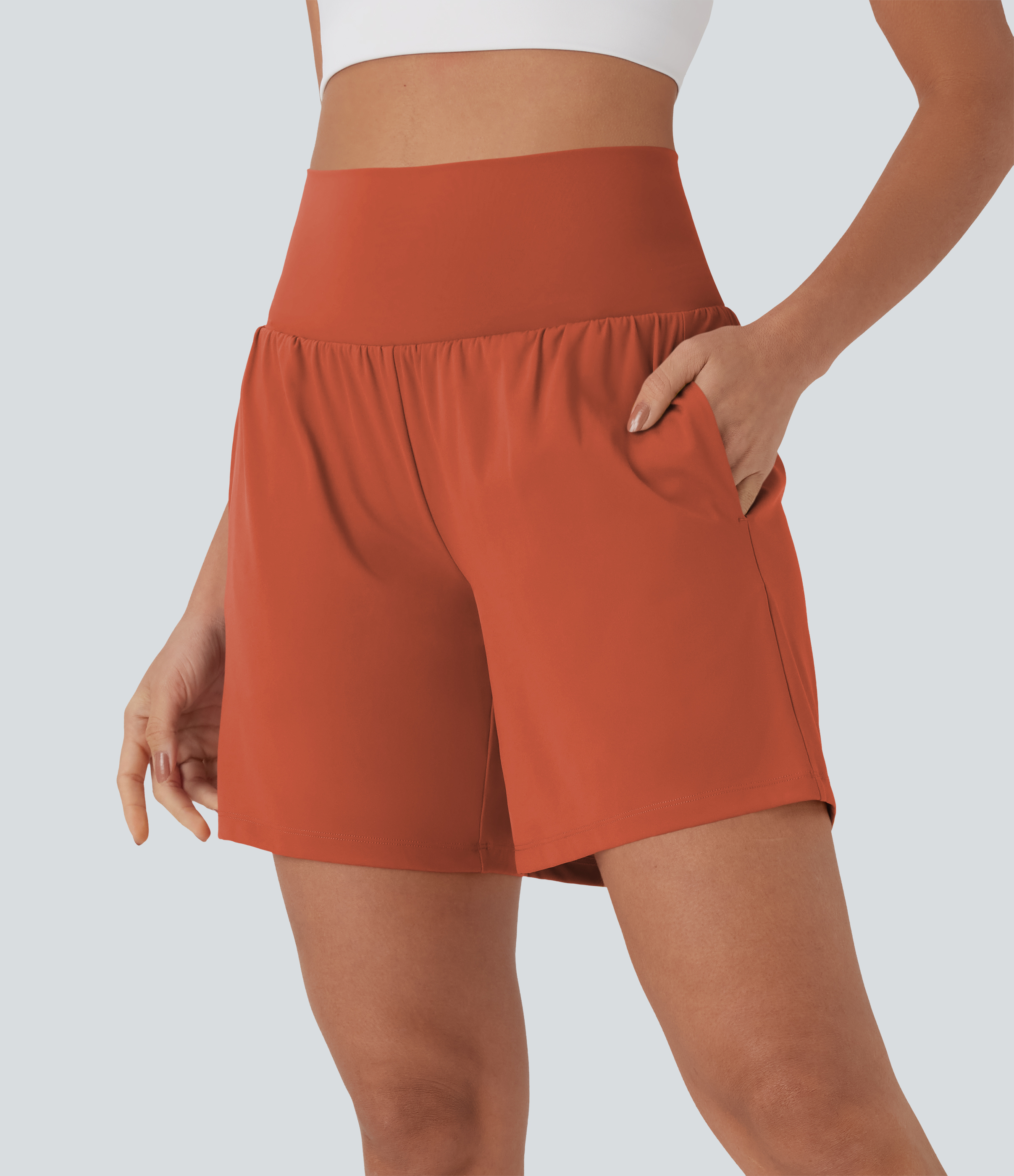 Softlyzero™ Airy 2-in-1 Super High-Waisted Yoga Shorts with Pockets and Cool Feel 17.5 cm