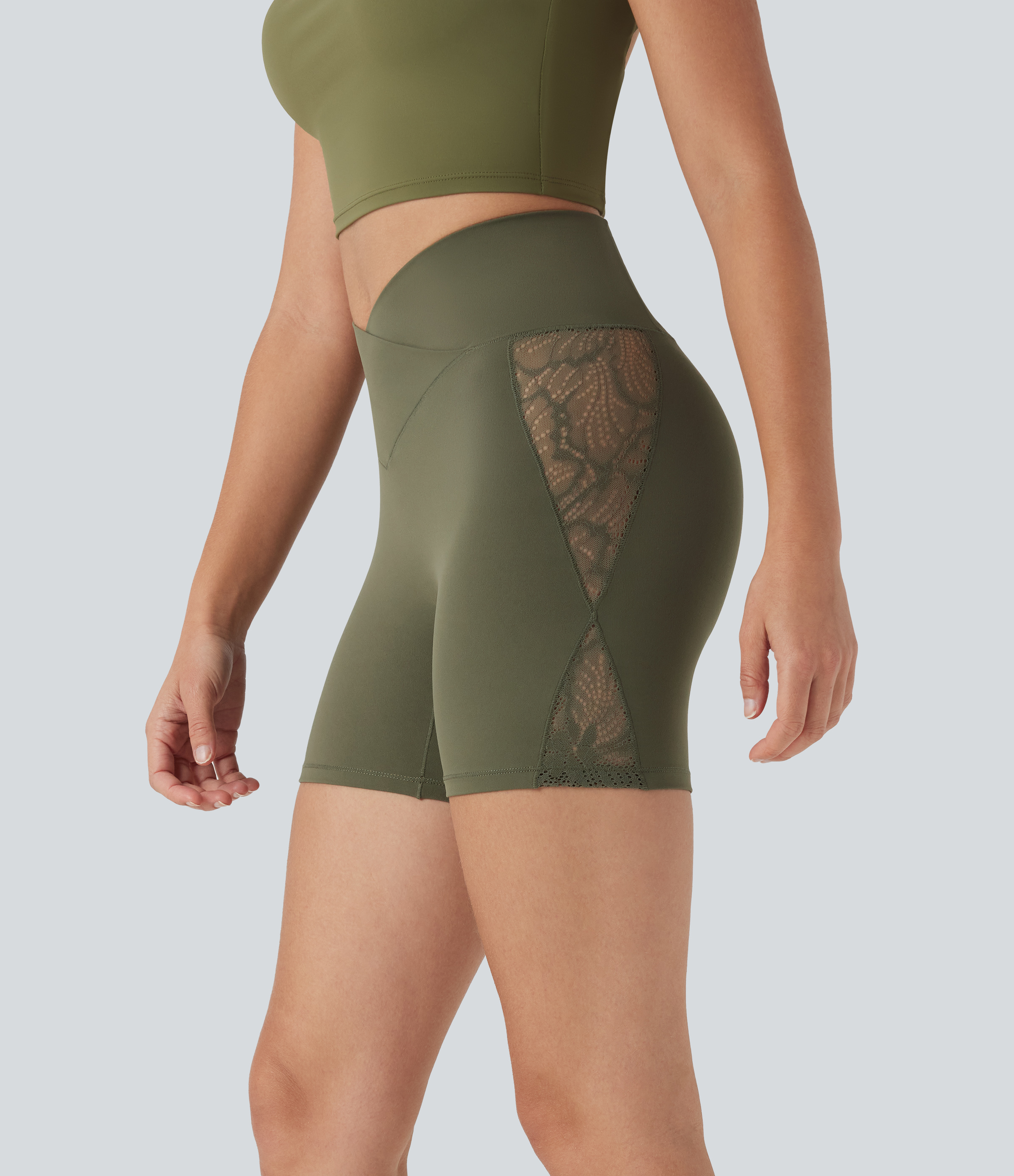 Women's SoftlyZero™ High Waisted Crossover Contrast Lace