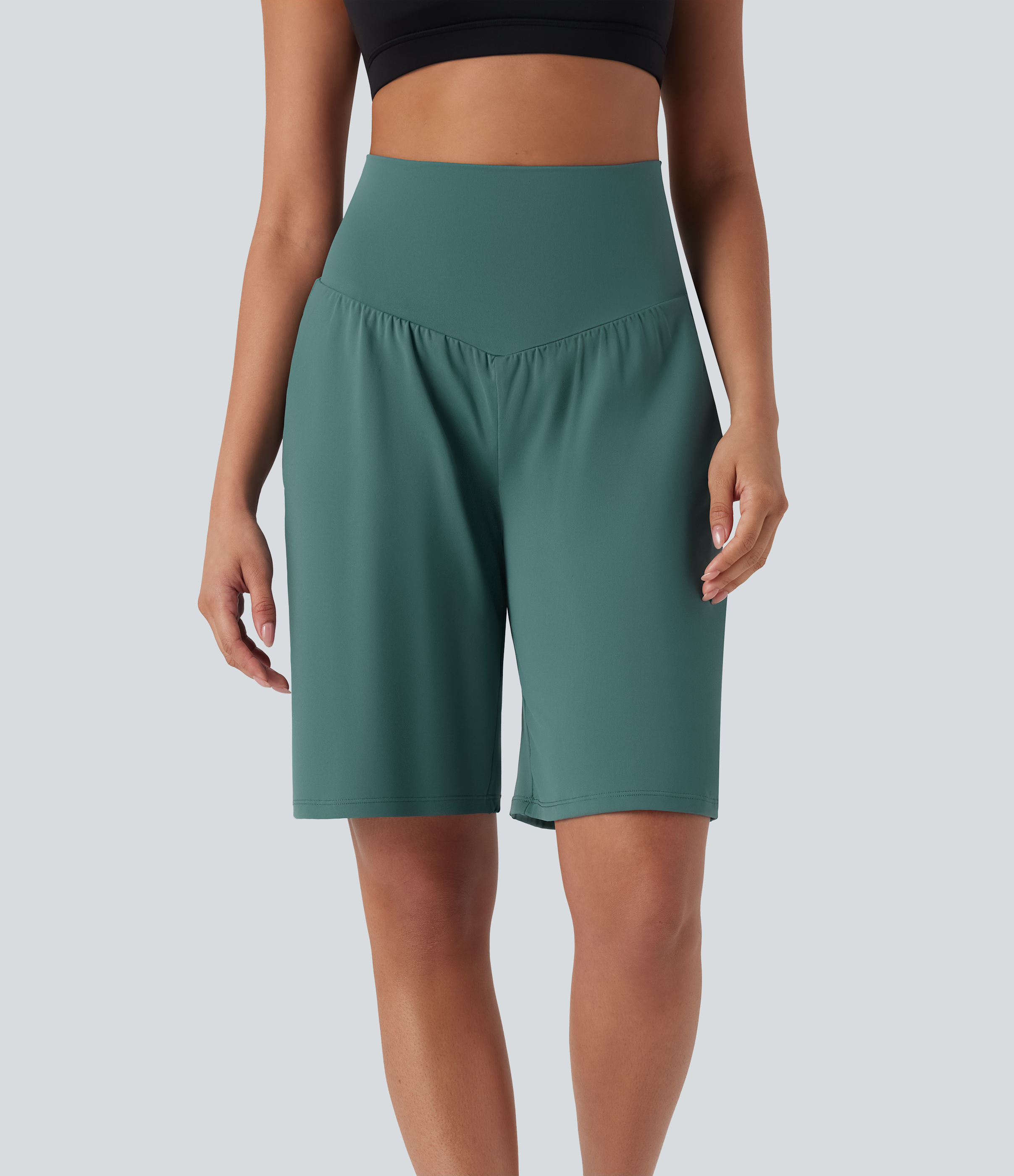 SoftlyZero™ Airy High Waisted Pockets InstantCool Yoga Bermuda Shorts