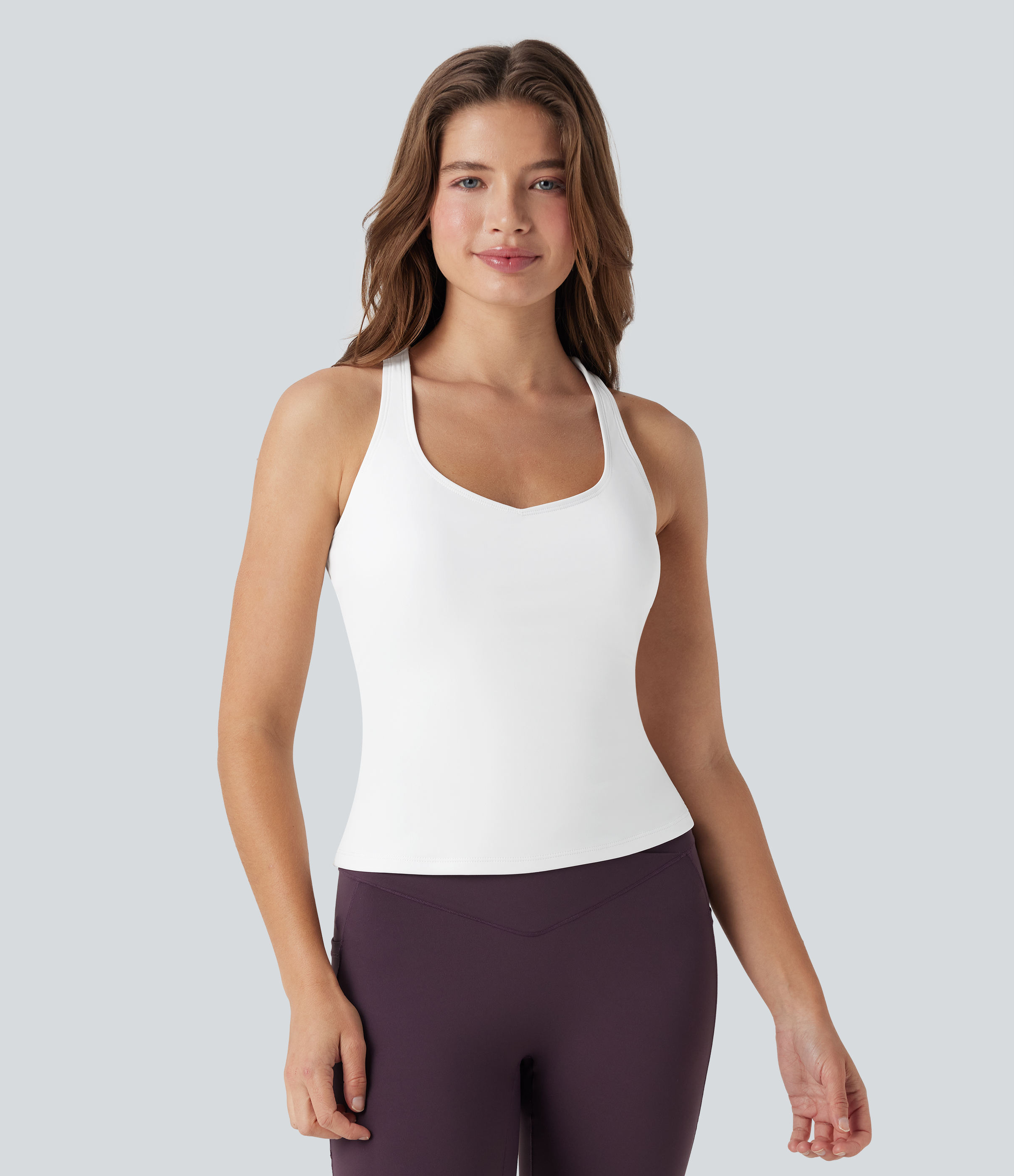 White Backless Crisscross Running Tank Vest Top / 2