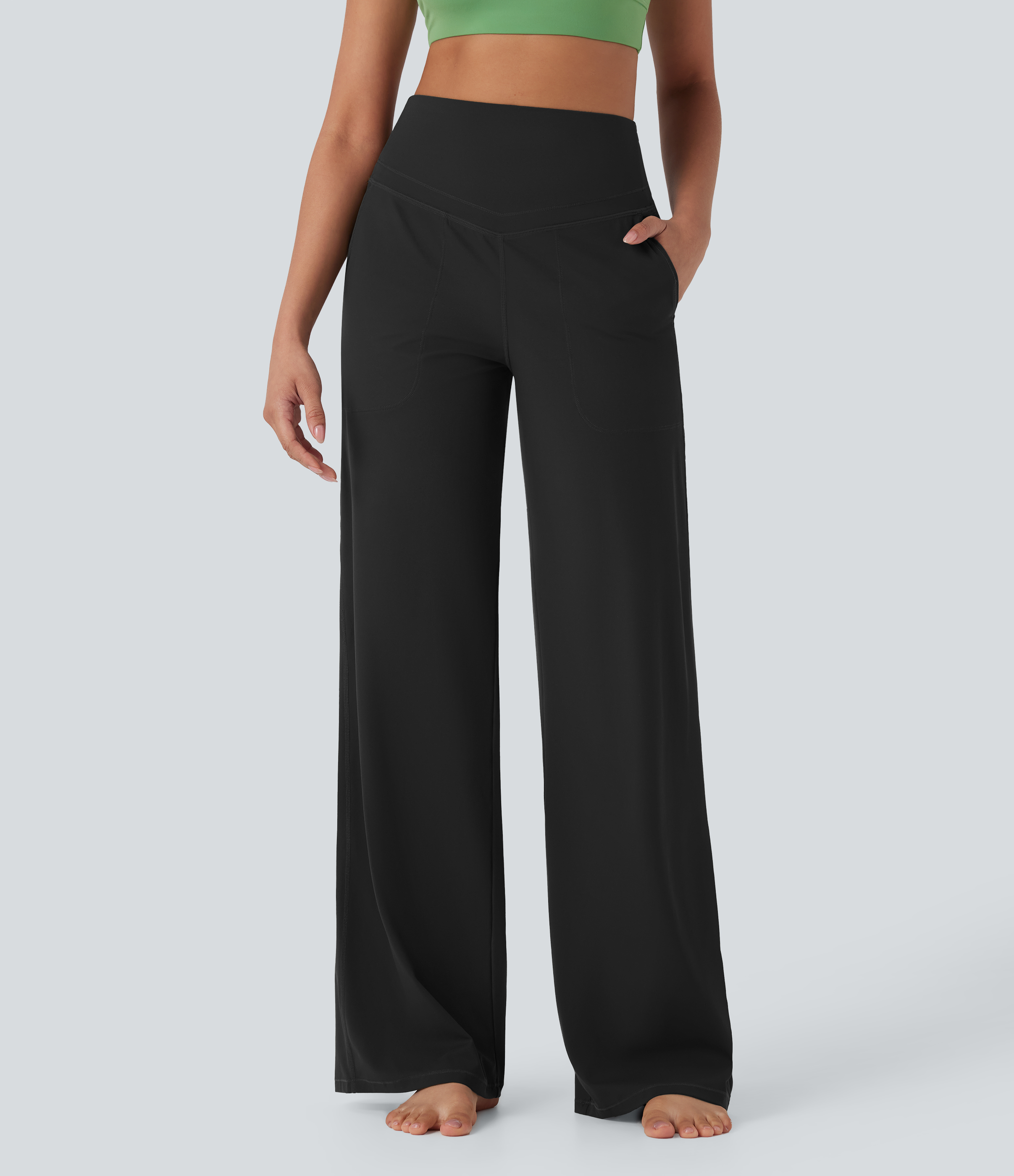 Halara UltraSculpt™ High Waisted Tummy Control Straight Leg Yoga Pants with Pockets