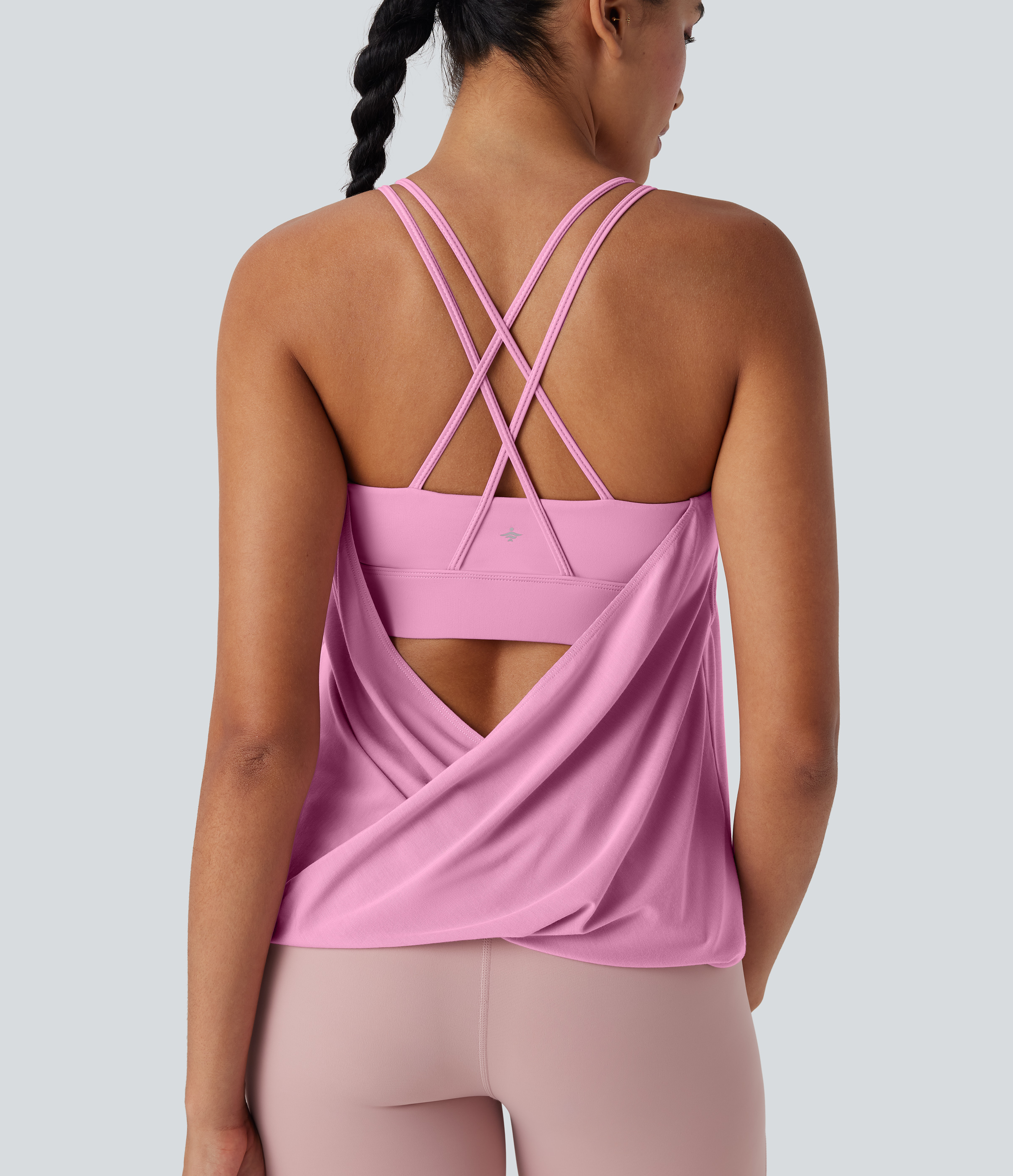 Double Straps Pleated Quick Dry Yoga Cami Top