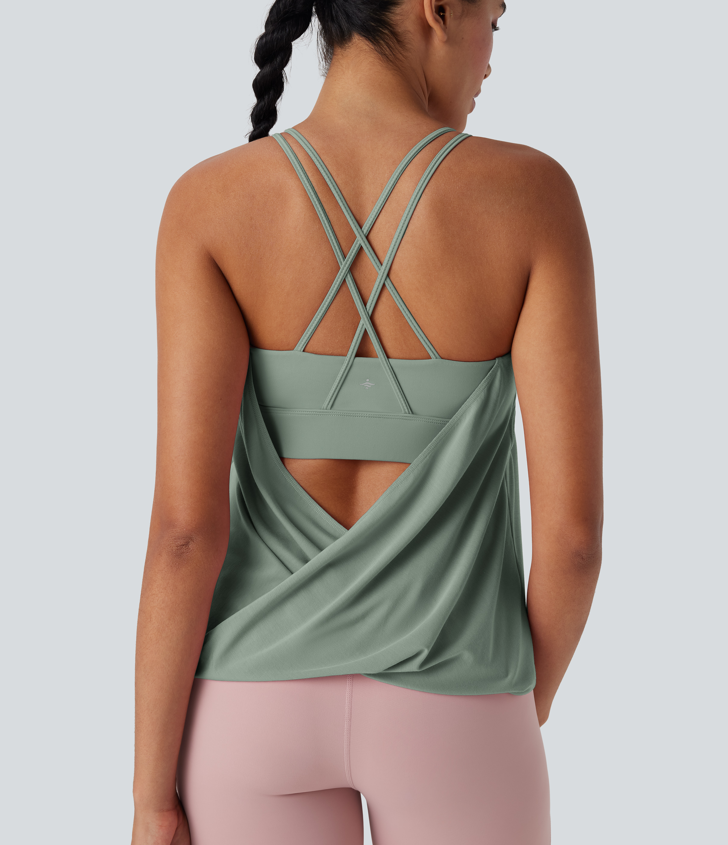 Double Straps Pleated Quick Dry Yoga Cami Top
