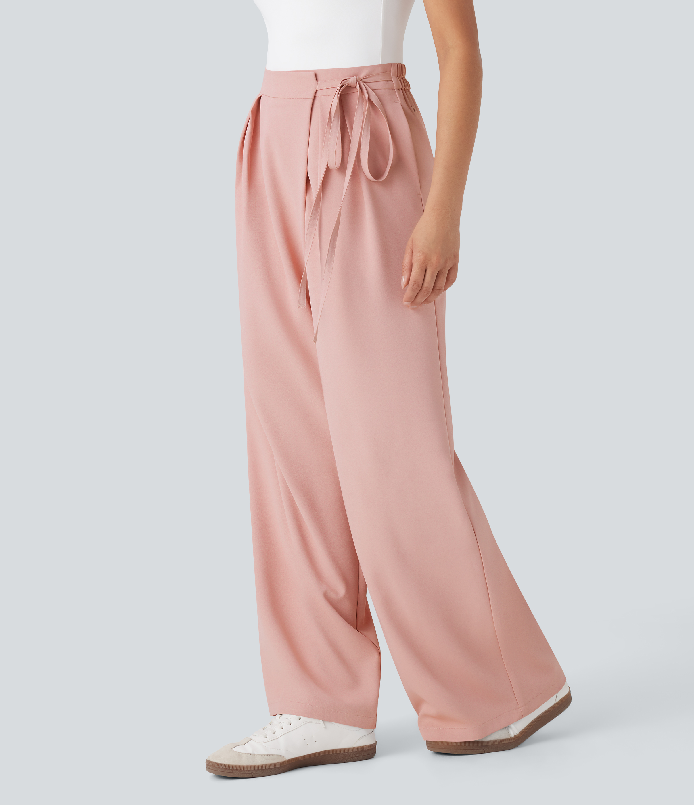 Halara Flex™ High Waisted Tie Side Wide Leg Work Pants with Pockets