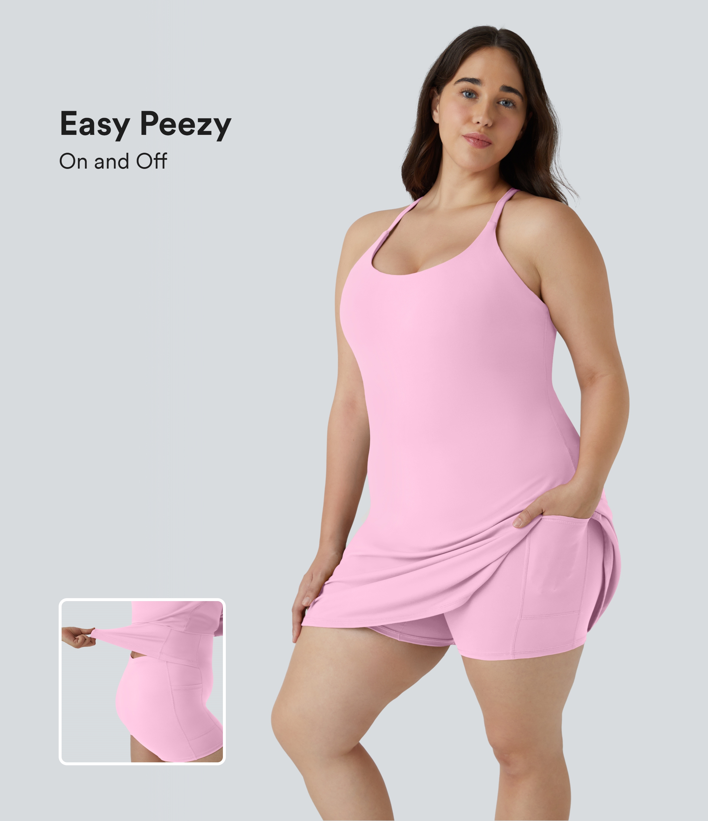 Everyday SoftlyZero™ Plush 2-in-1 Flare Workout Plus Size Dress-Wannabe-Easy Peezy