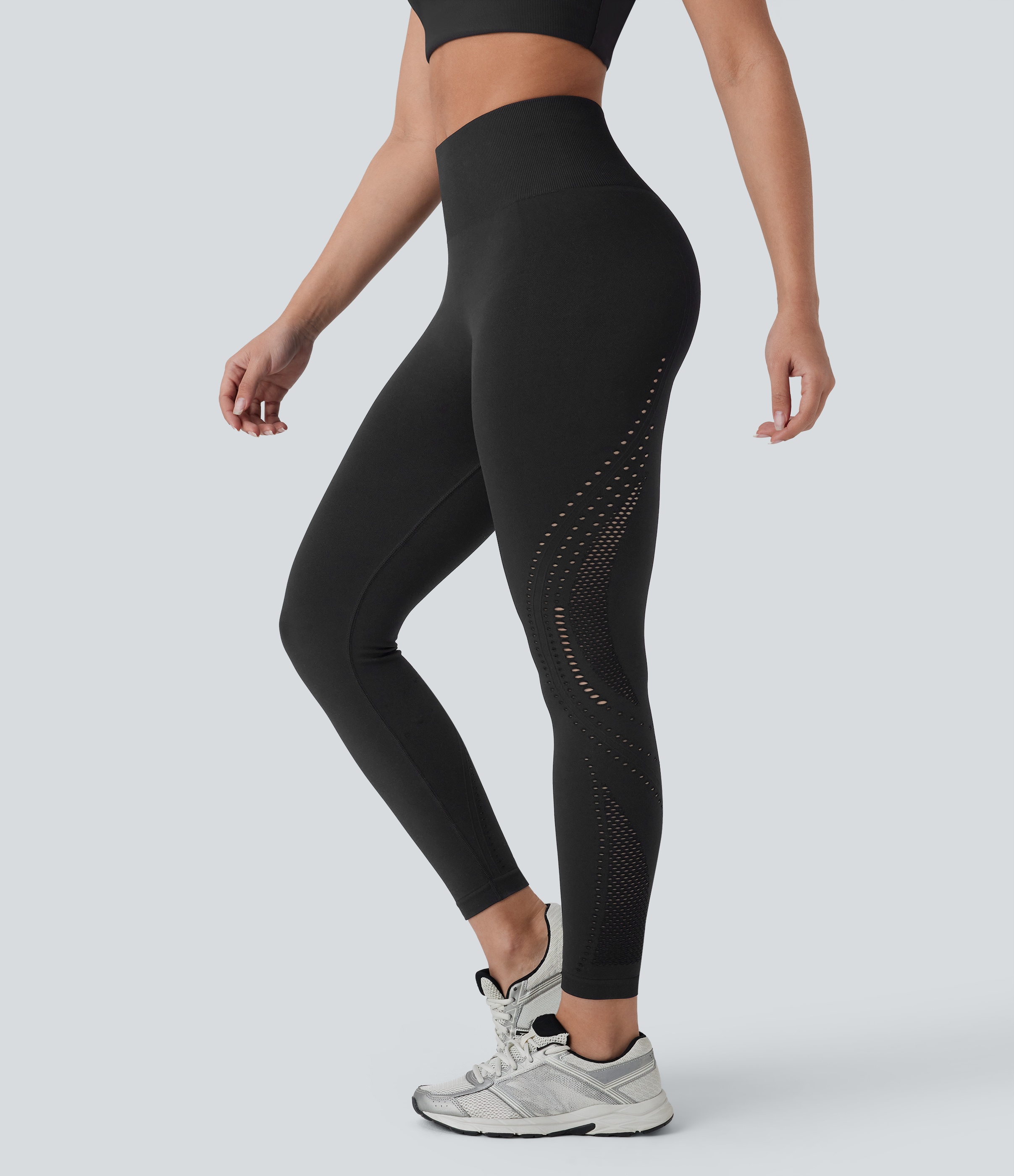 OneForm Seamless Flow High Waisted Perforated 7/8 Yoga Leggings
