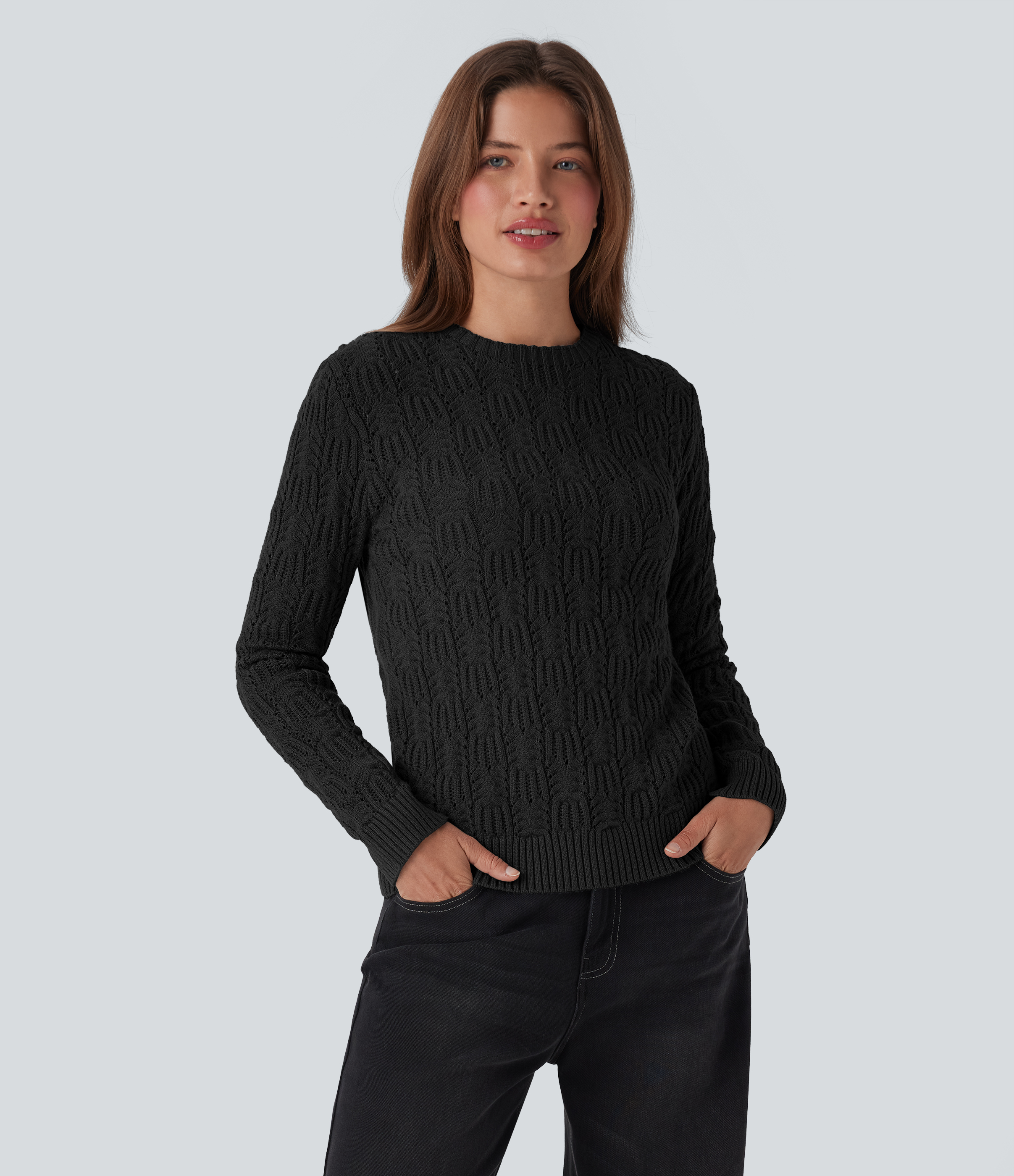 Round Neck Long Sleeve Casual Sweater