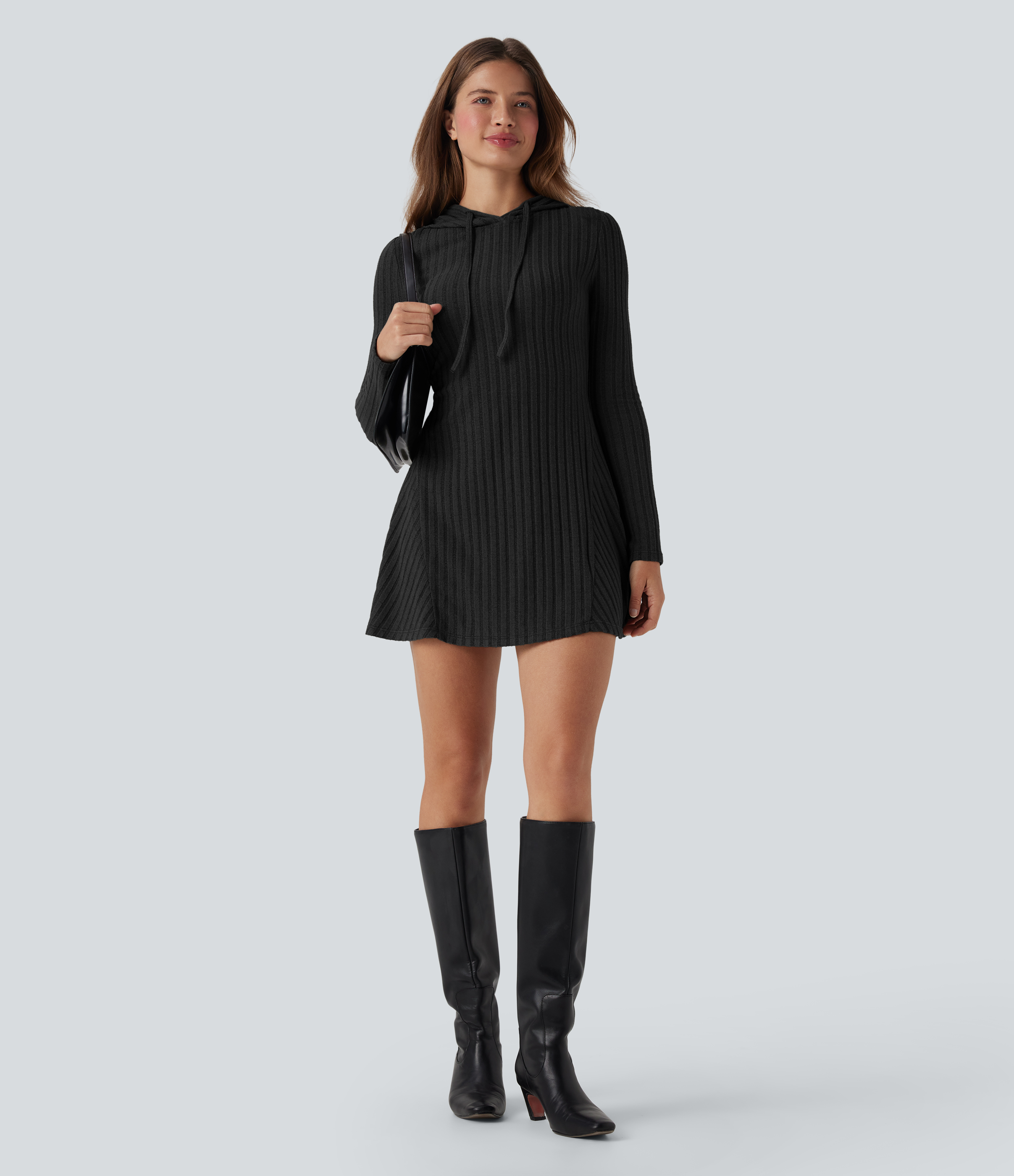 knit dress with bow Elegant Bow-Tie Collar Knit Dress – Mix Selection main image 0