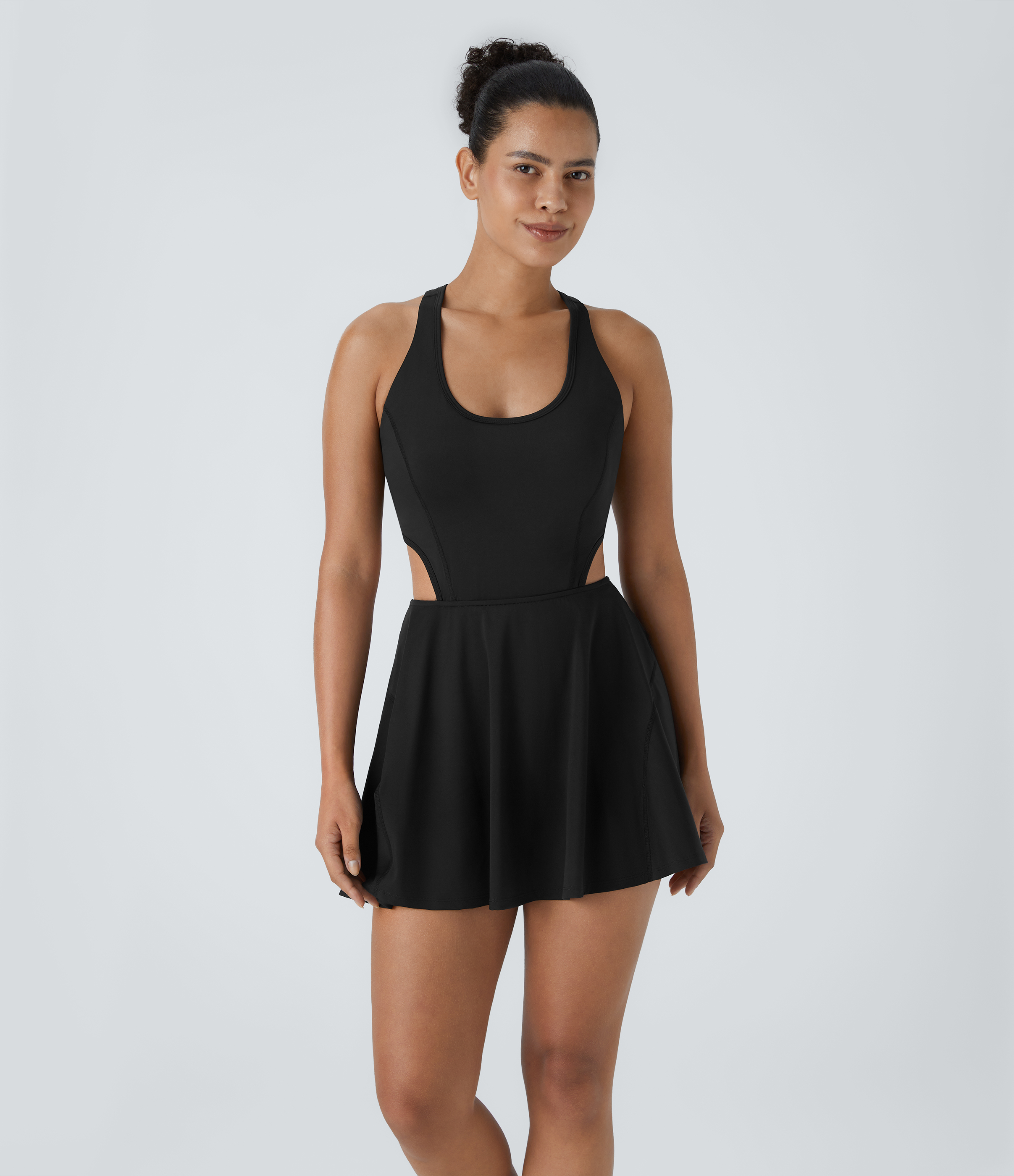 Softlyzero™ Airy Backless Crisscross Cutout 2-in-1 Pocket Cool Touch Mini Tennis Active Dress - UPF 50+