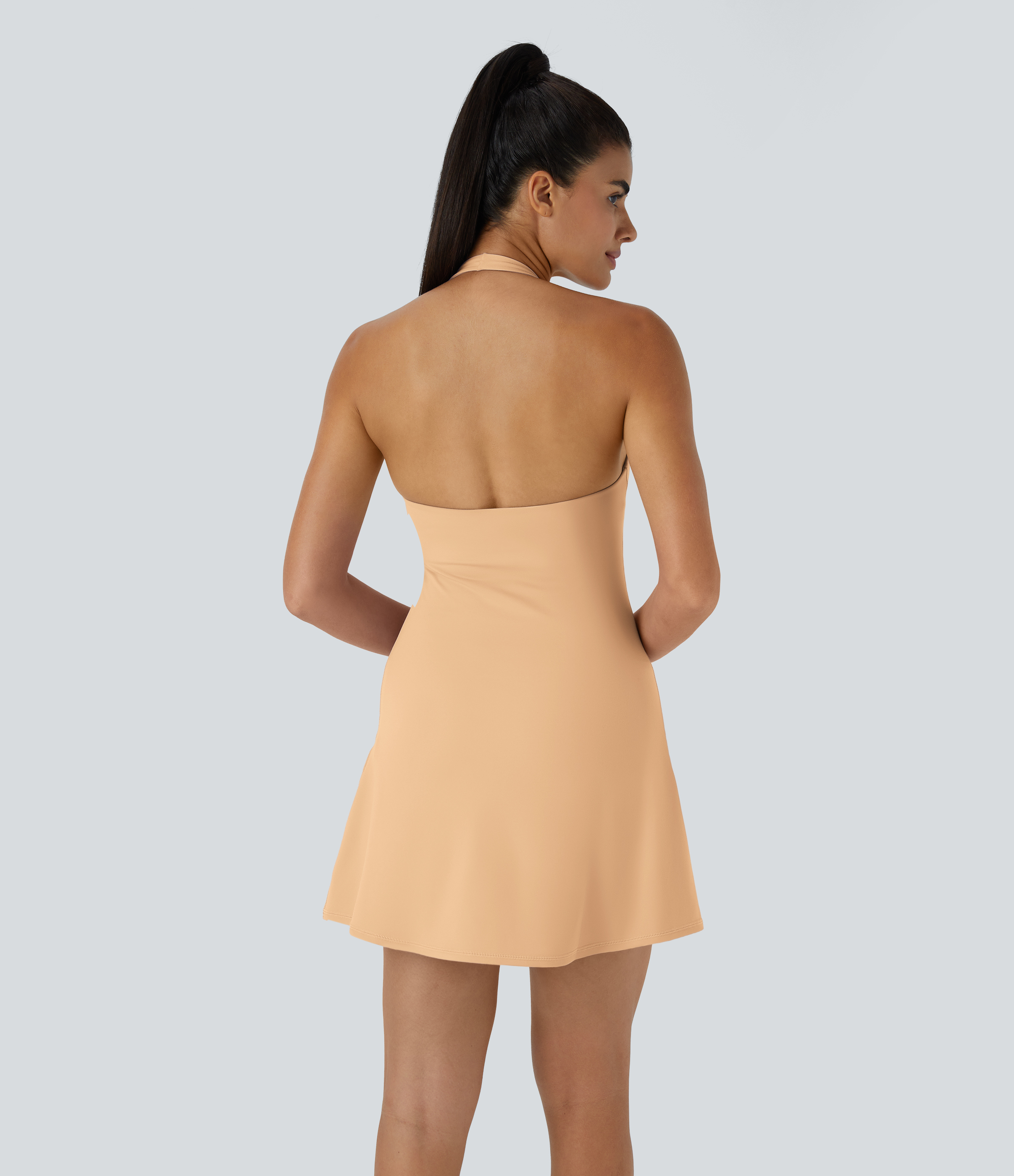 Buff Minivestido Softlyzero™ Plush activo sin cordón bolsillo 2 en 1 sin espalda cuello halter / 2