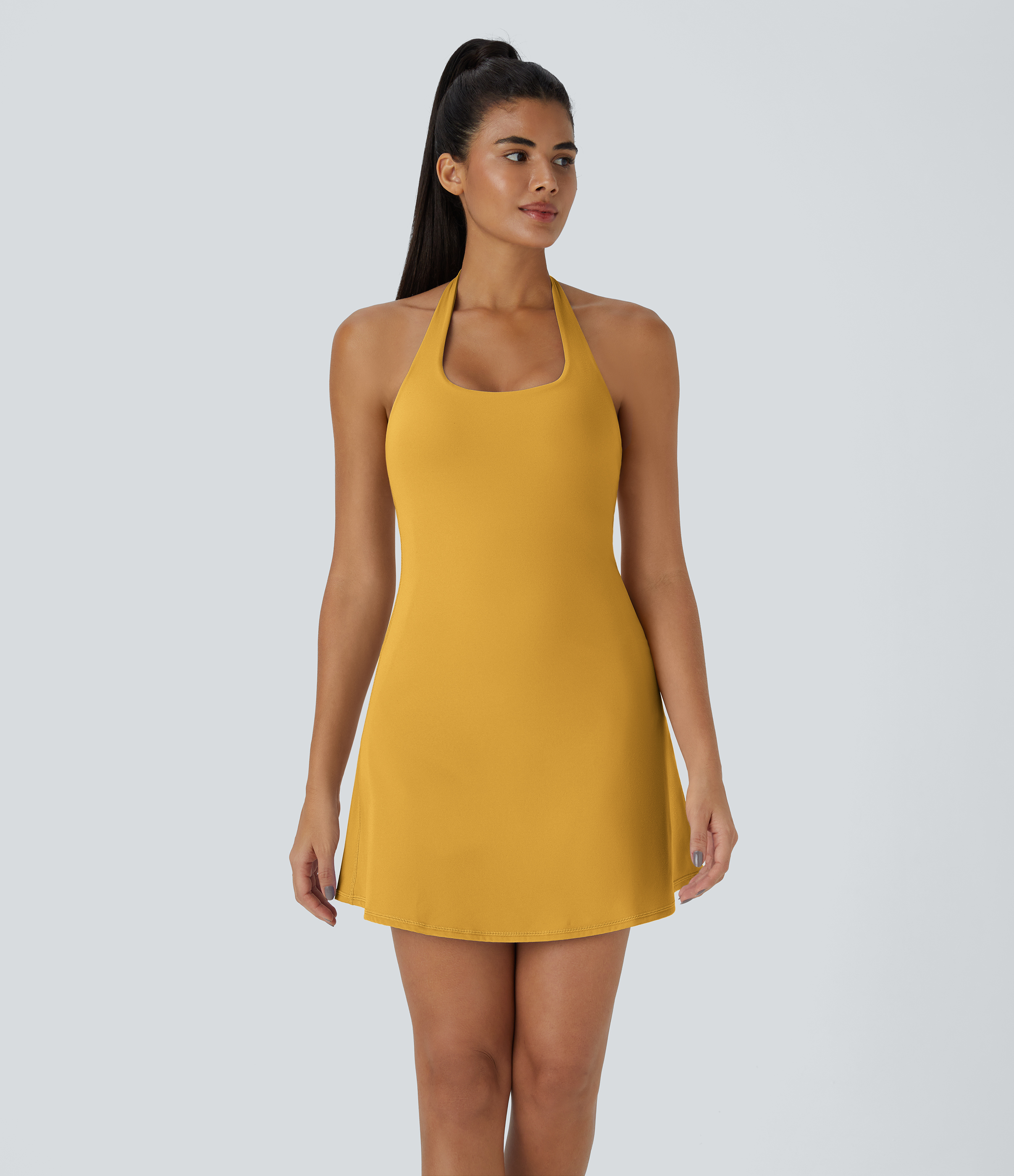 Softlyzero™ Plush Halter Backless 2-in-1 Pocket Mini Slip Active Dress