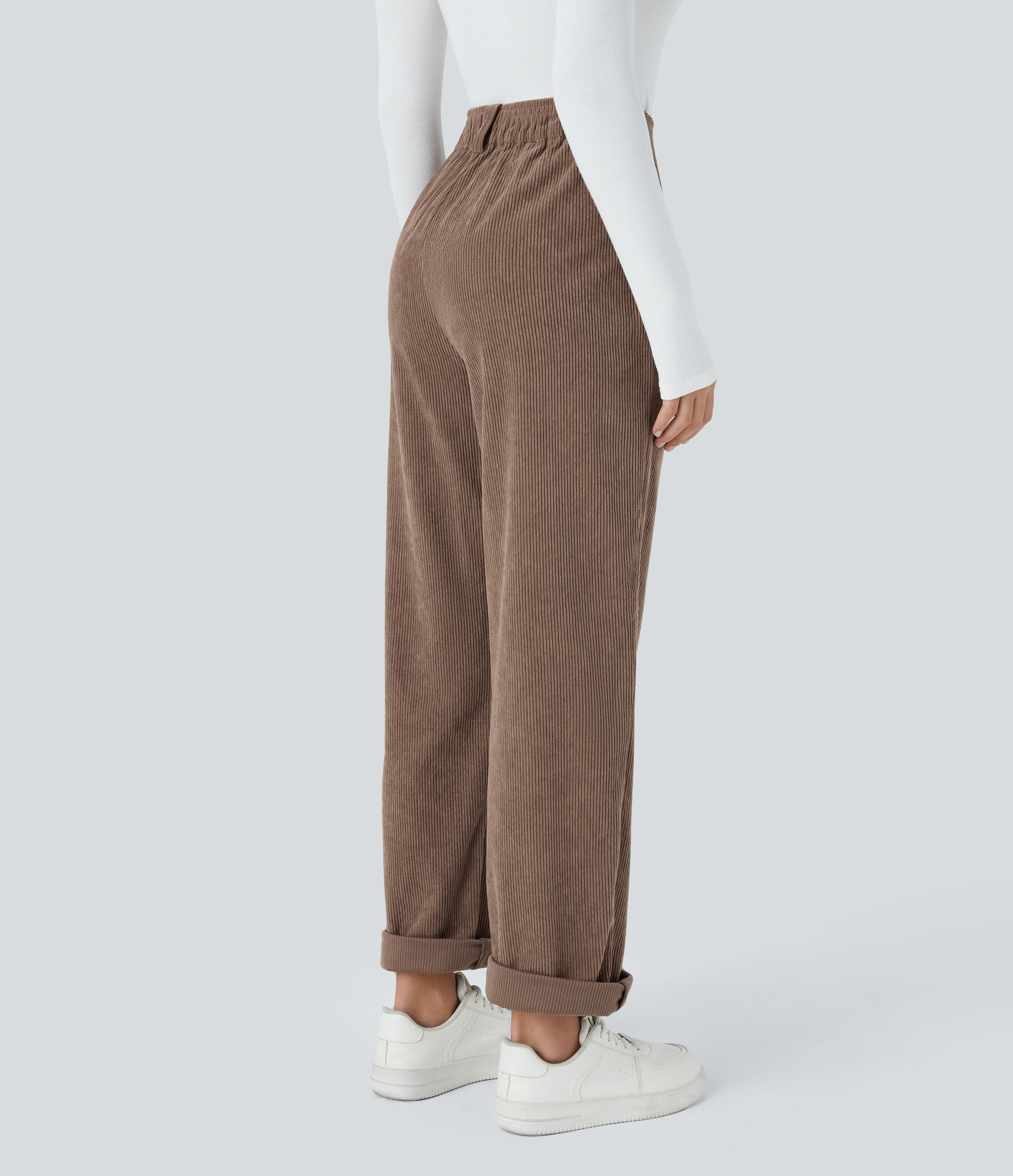 Acorn Pantalón pana bolsillo lateral cremallera botón tiro alto / 2