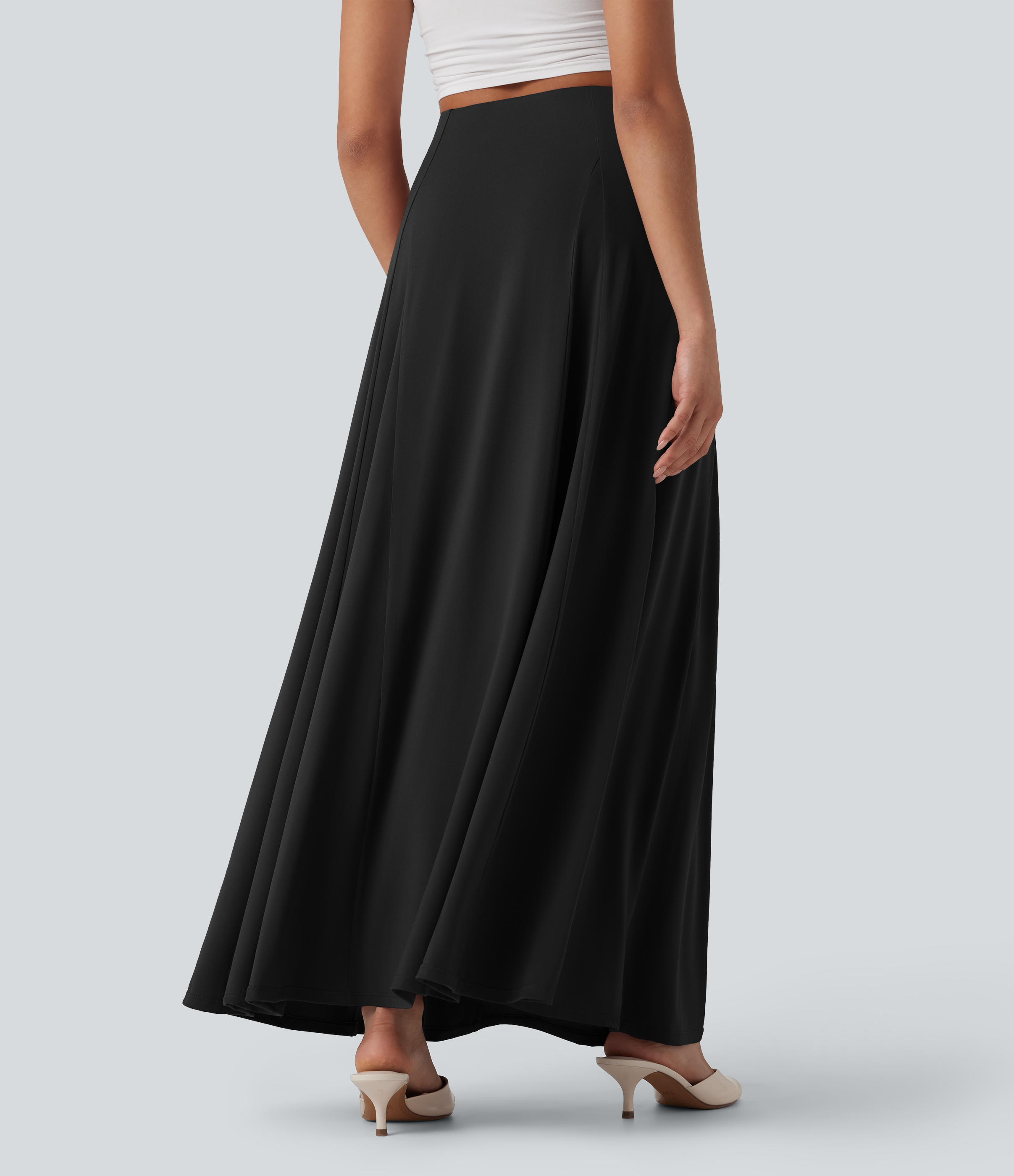 Jupe maxi casual fluide taille haute