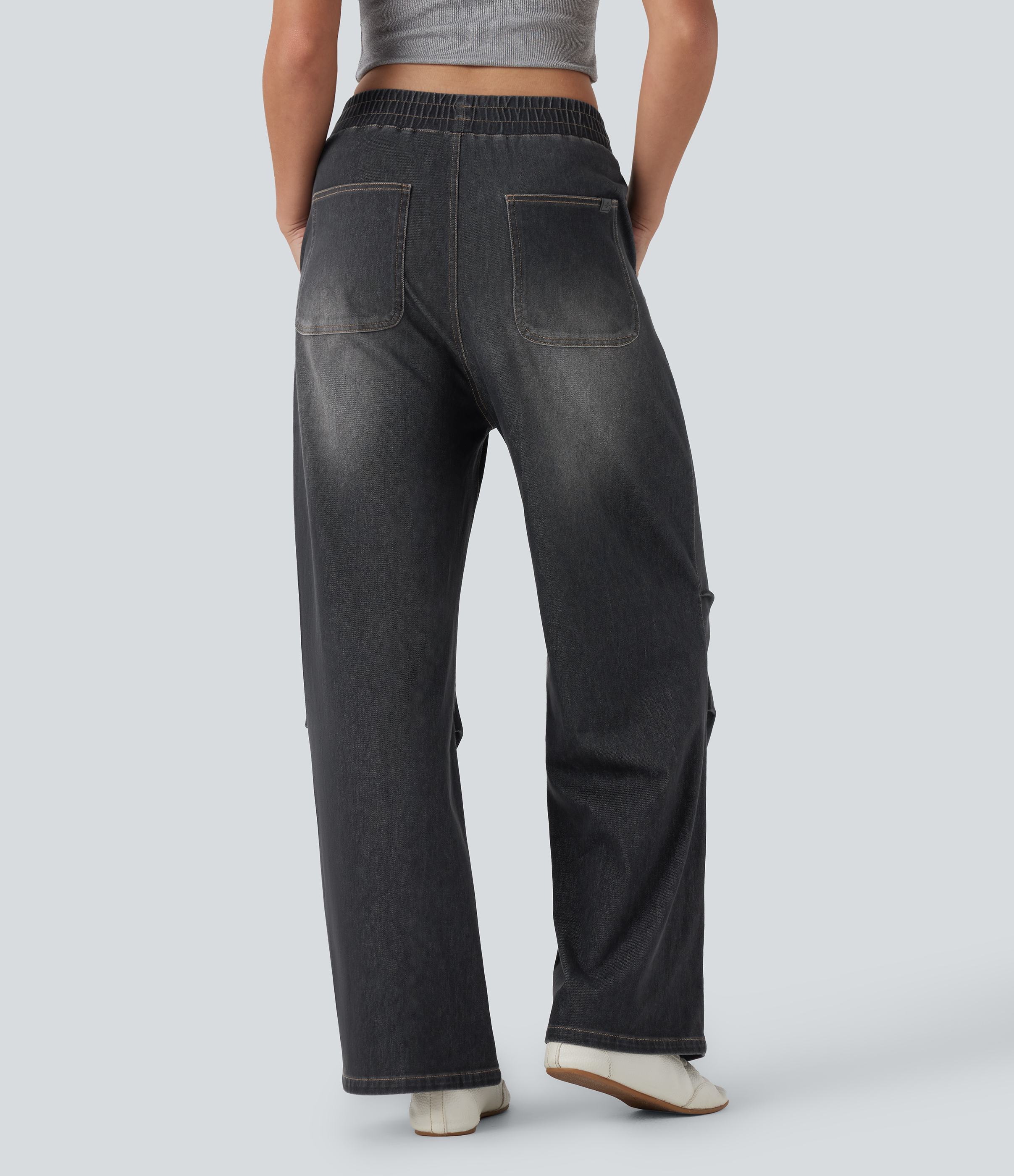 Phantom Denim Jeans holgados casual de tiro medio con bolsillos Halara Flex™ / 2