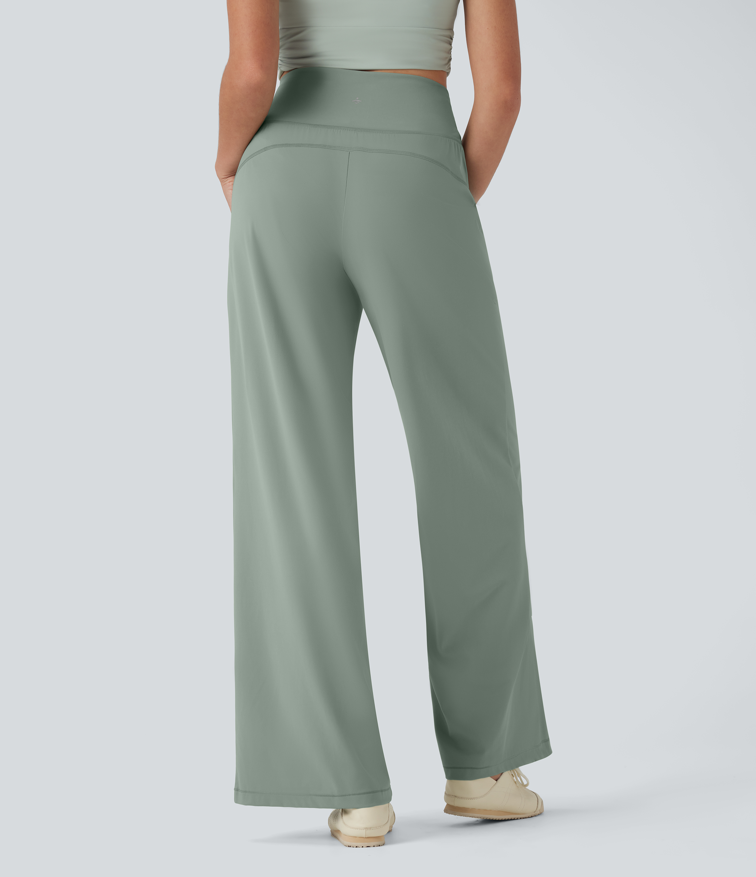 Iceberg Green Pantalones de yoga Halara UltraSculpt™ de tiro alto con cordón y bolsillos / 2