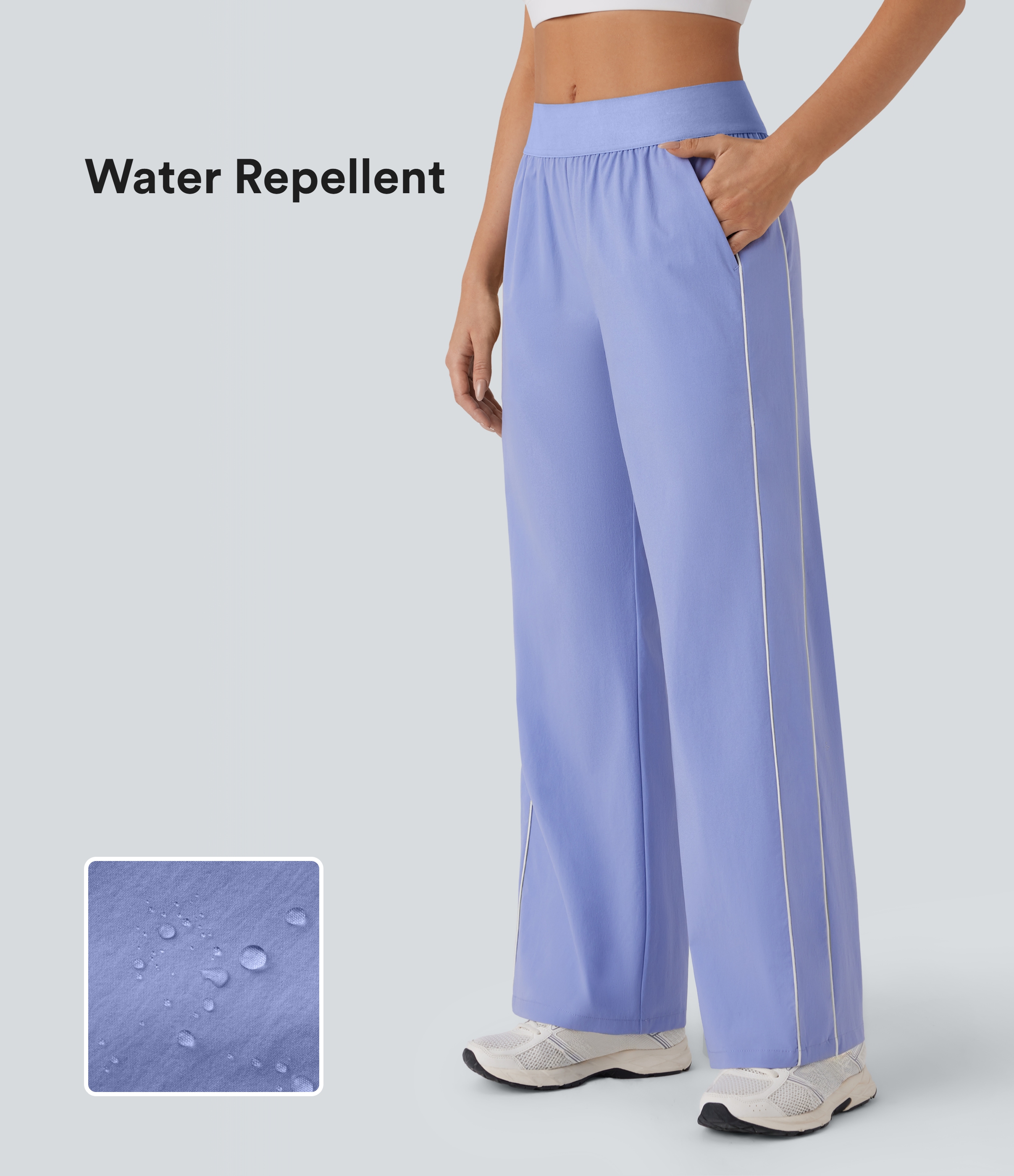 Pantalones de yoga de tiro medio, rectos, reflectantes, resistentes al agua y al desgaste.