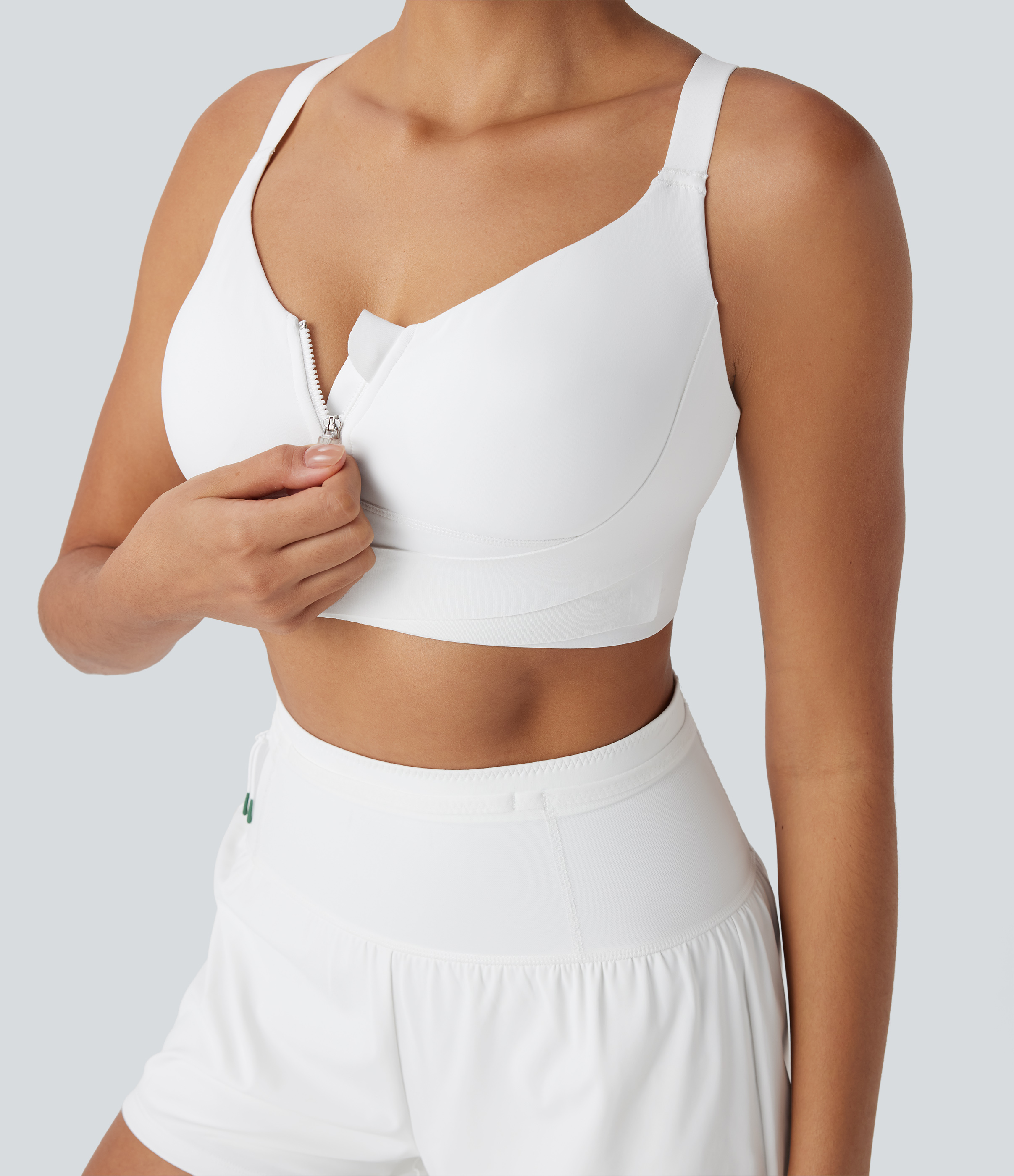 SpeedWave™ Medium Support Push Up Zipper Adjustable Buckle Quick Dry Running Sports Bra