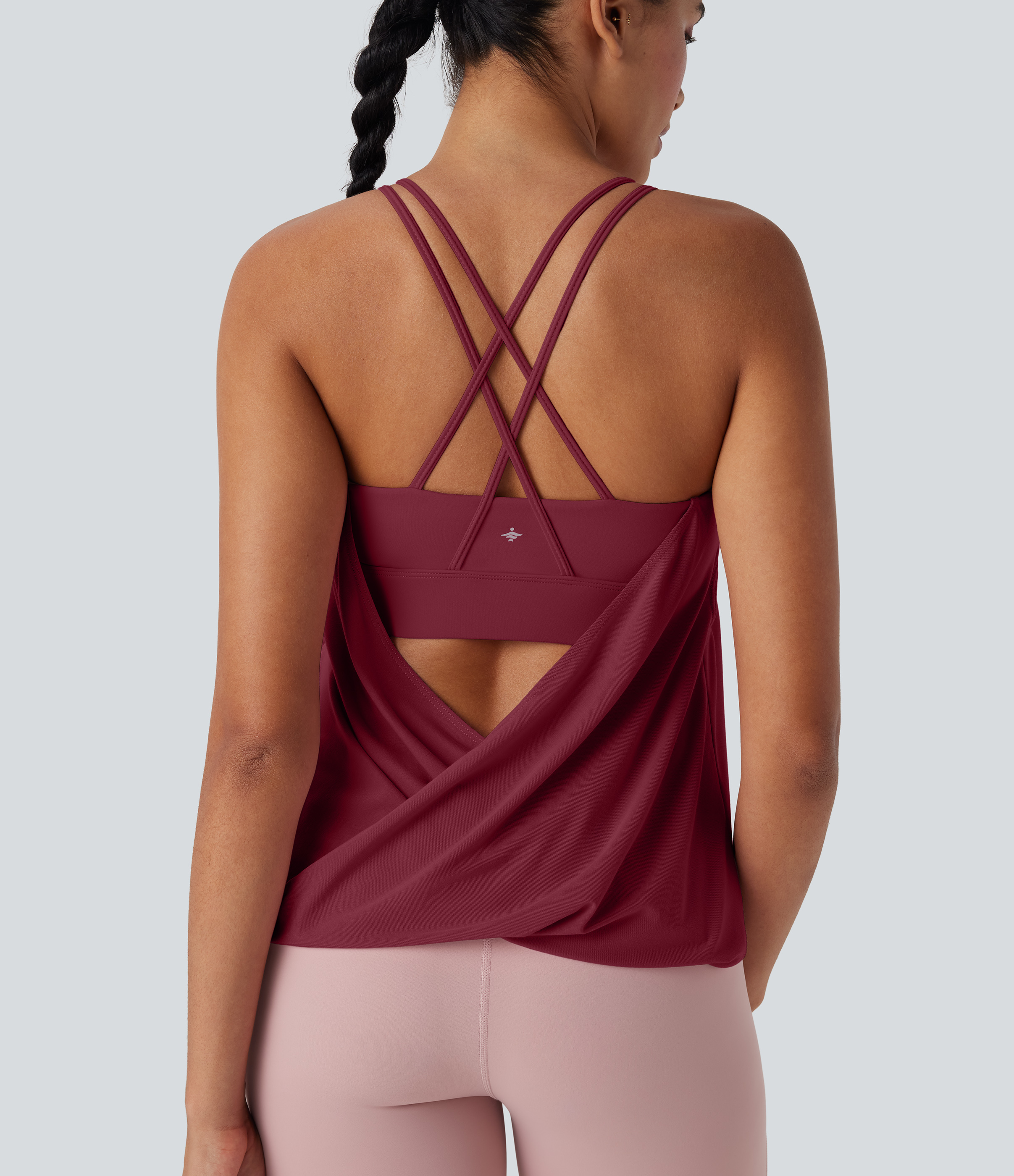 Double Straps Pleated Quick Dry Yoga Cami Top