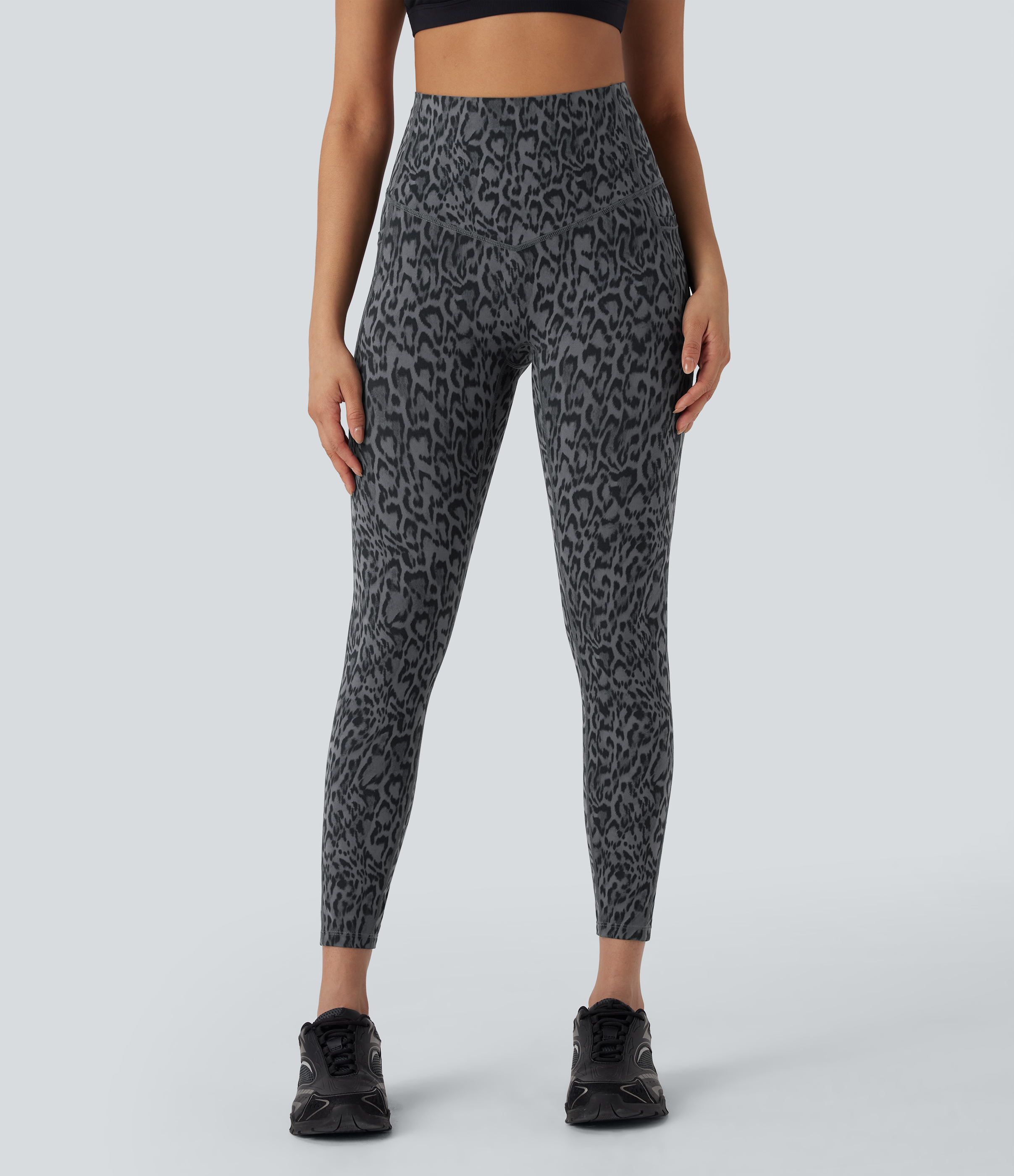 Halara UltraSculpt™ Leopard Print High Waisted Tummy Control Yoga Leggings with Pockets
