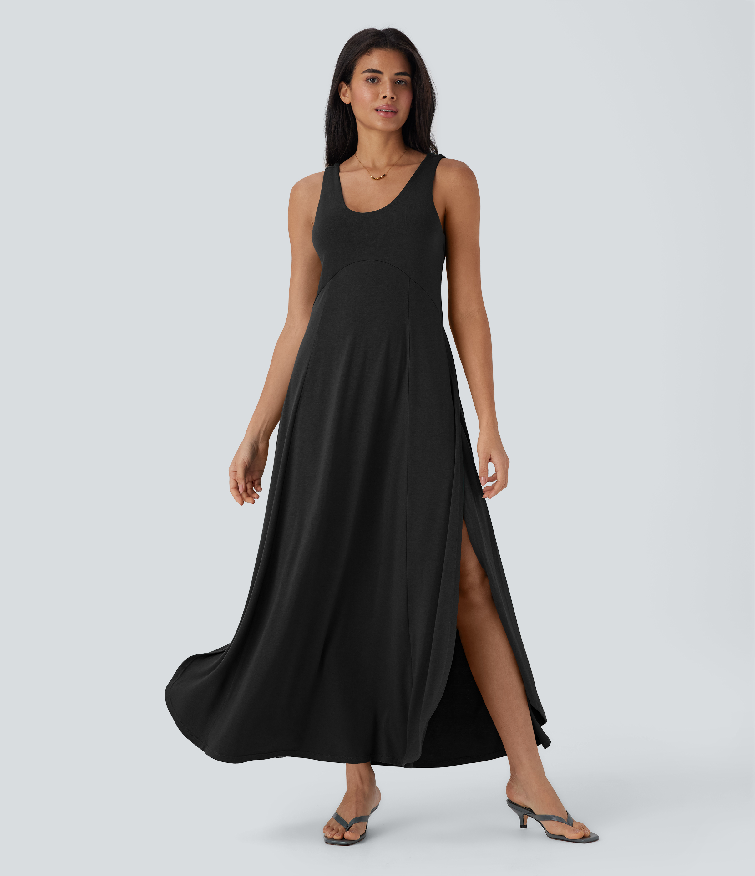 Women's U Neck Flowy Maxi Casual Tank Dress - Halara