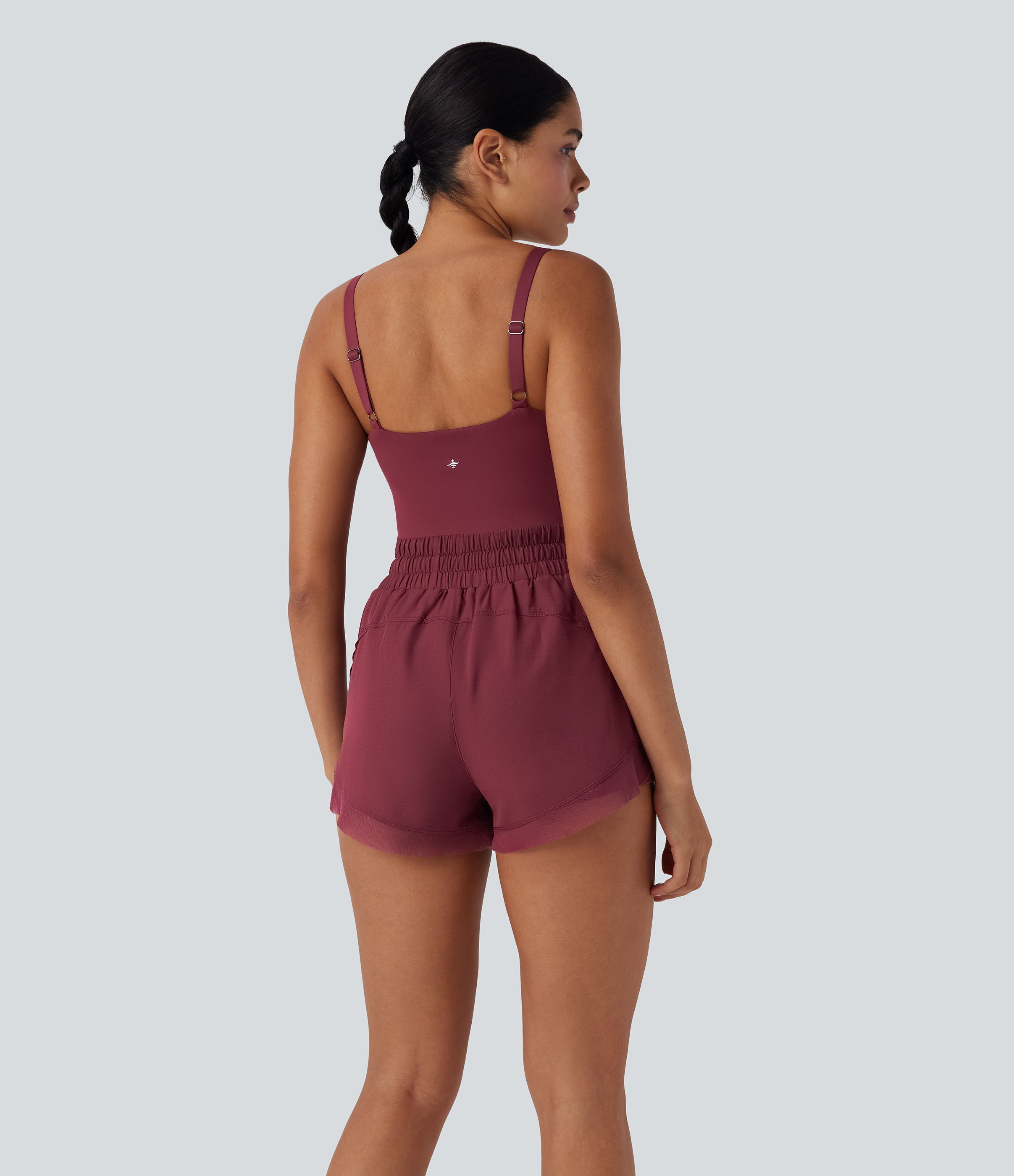 Cordovan Combinaison de running 2-en-1 à taille froncée avec cordon et poches / 2