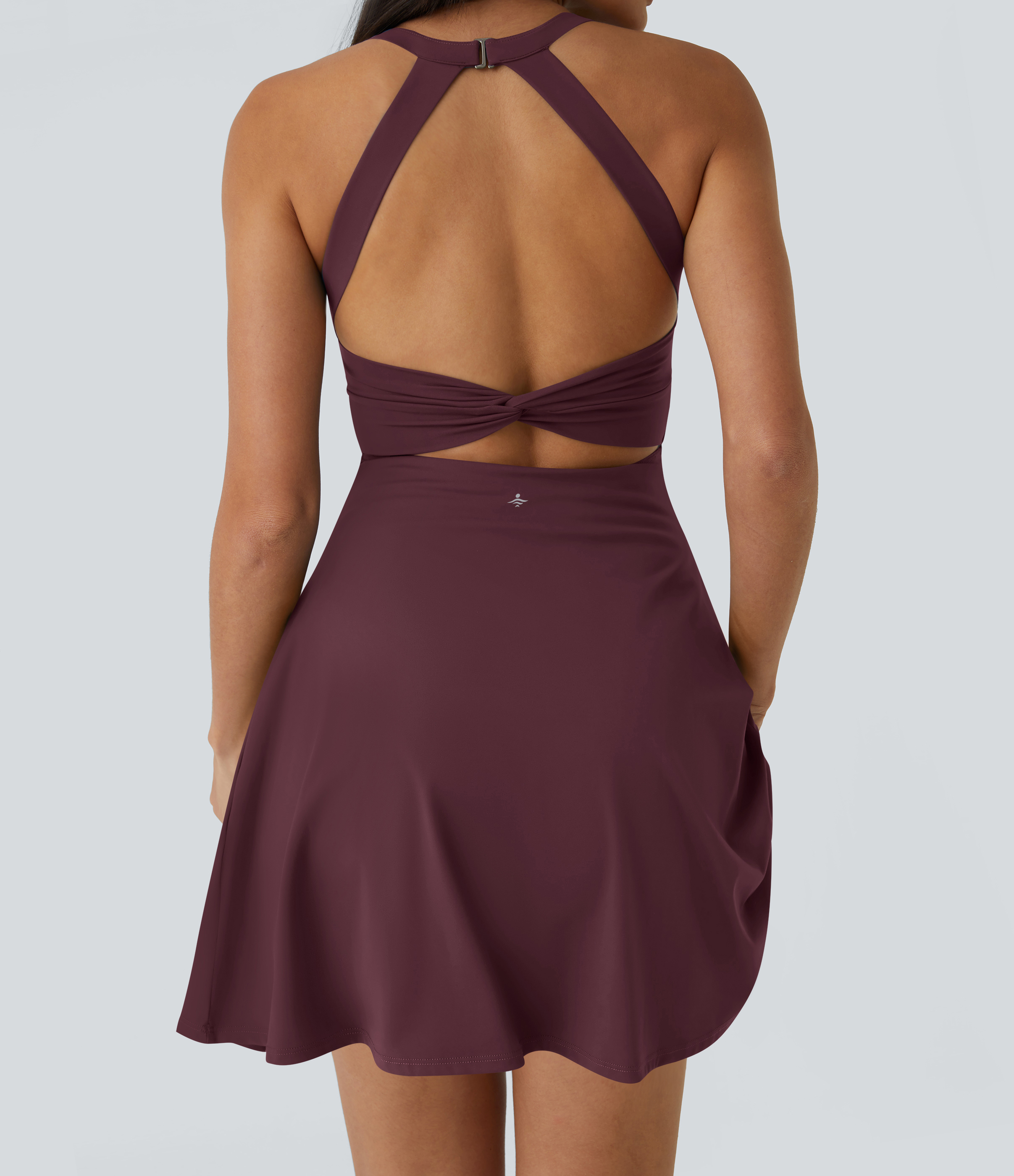 SoftlyZero™ Airy Backless Twisted Flare Low Support Dance Active Dress-Longer Length-Easy Peezy Edition A-D Cups