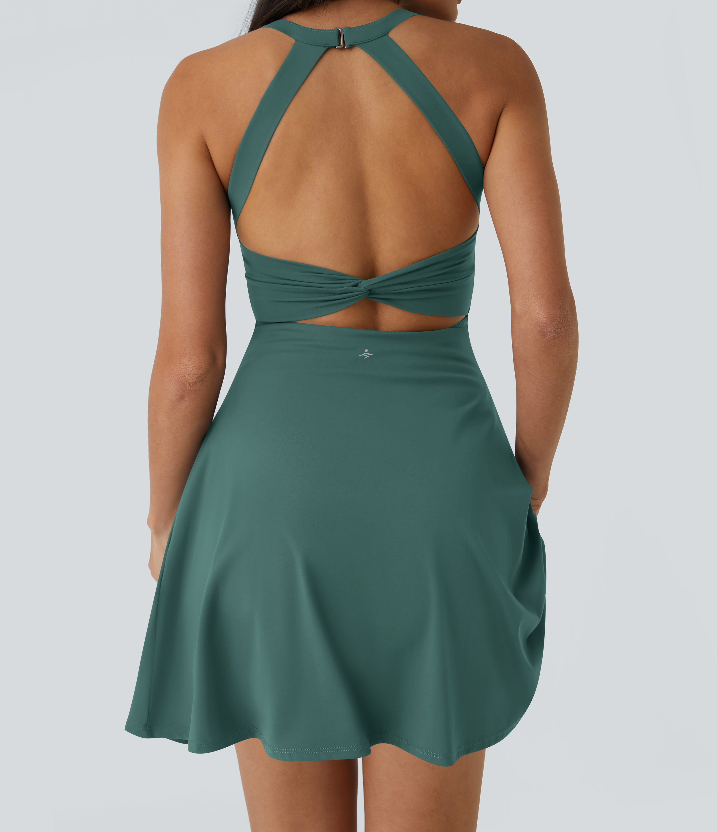 SoftlyZero™ Airy Backless Twisted Flare Low Support Dance Active Dress-Longer Length-Easy Peezy Edition A-C Cups