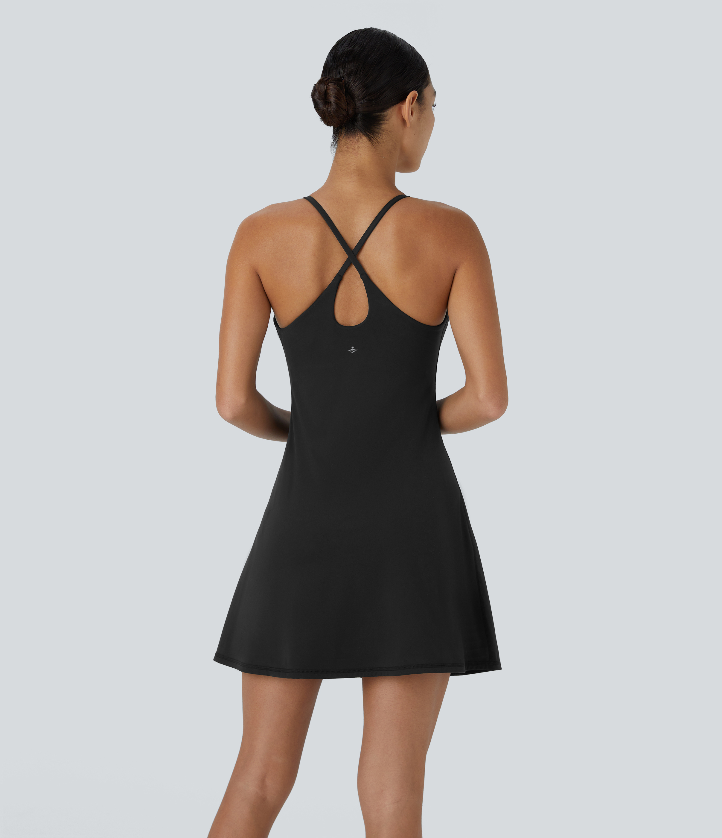 Negro Vestido deportivo SoftlyZero™ Plush afelpado sin espalda en copas D-F / 2