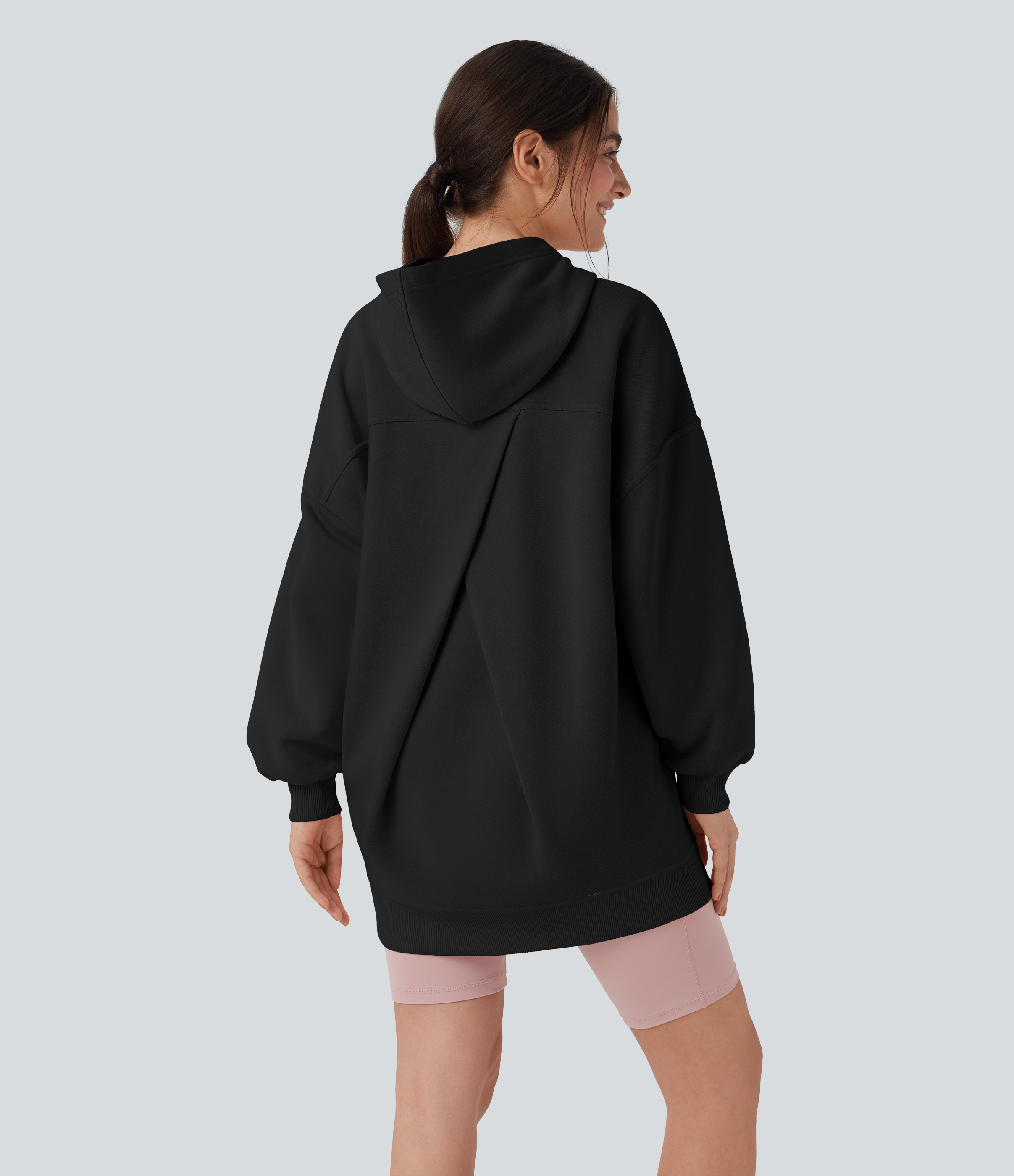 Women's Hooded Long Sleeve Oversize Fleece Casual Sweatshirt with