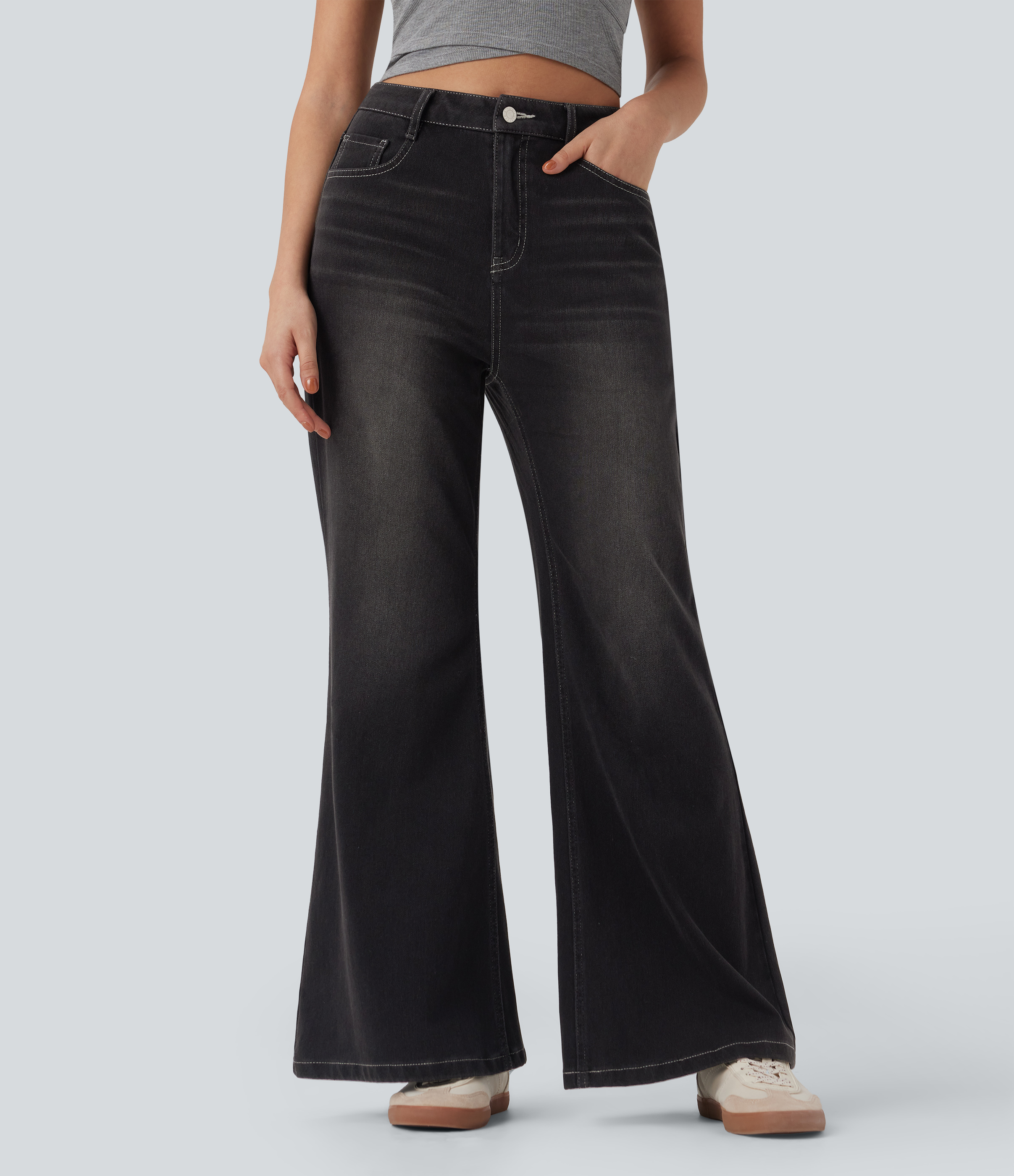 Halara Flex™ High Waisted Casual Flare Jeans with Pockets